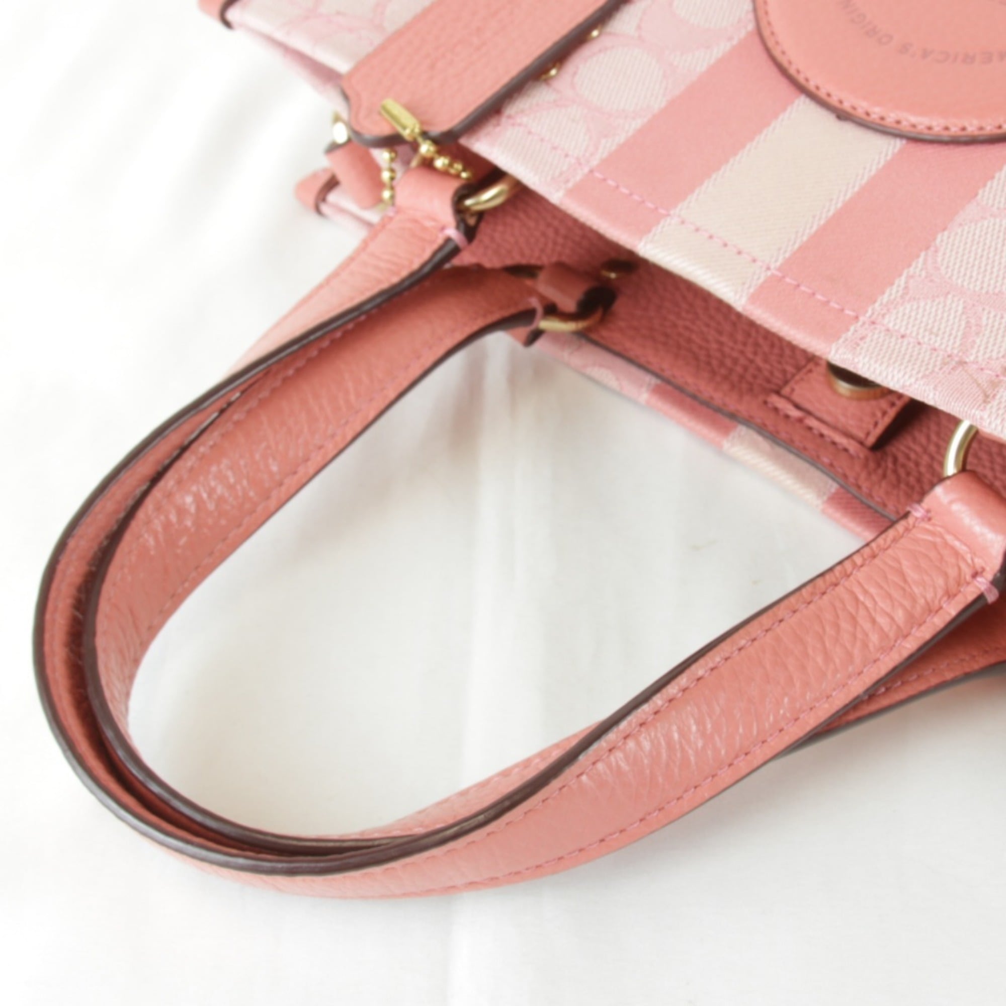 Coach Pink Canvas Leather Shoulder Bag (Pre-Owned)