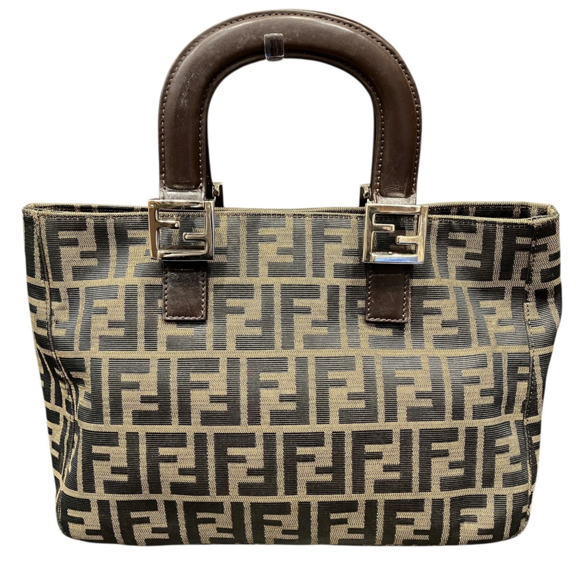 Fendi Brown Nylon Leather Handbag (Pre-Owned)