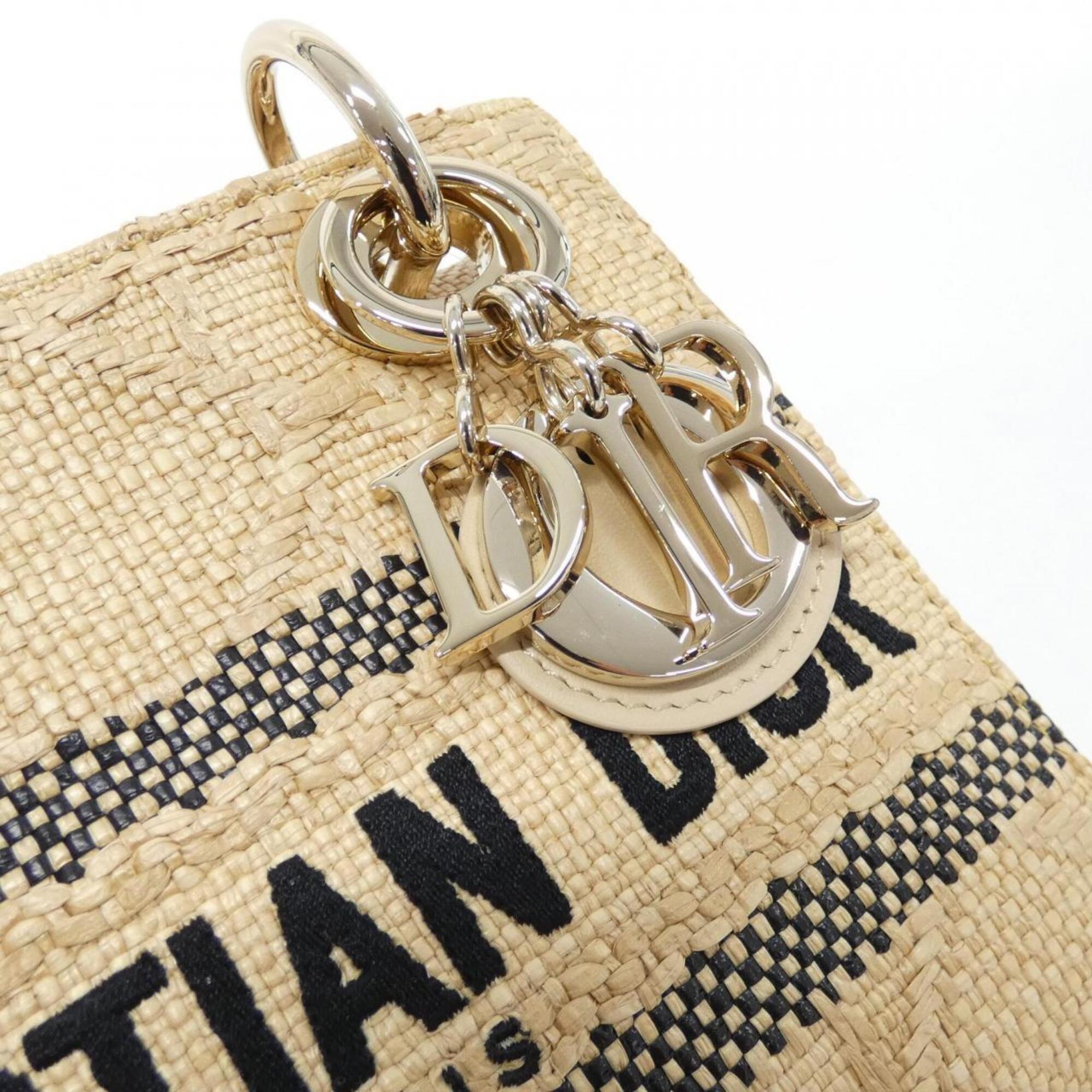 Christian Dior Beige Raffia Handbag (Pre-Owned)