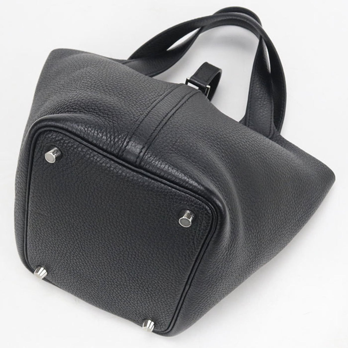 Hermes Black Taurillon Clemence Leather Handbag (Pre-Owned)