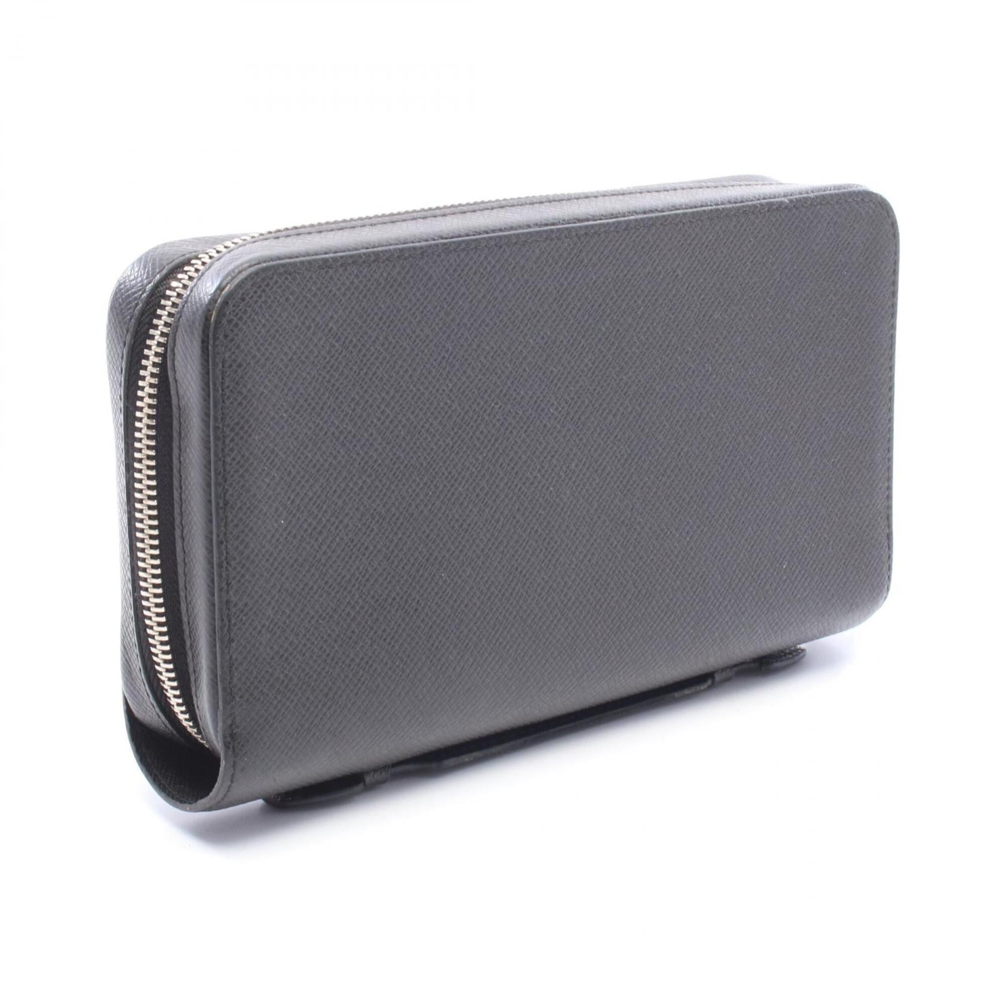 Louis Vuitton Ardoise Black Taiga Leather Long Wallet (Bi-Fold) (Pre-Owned)