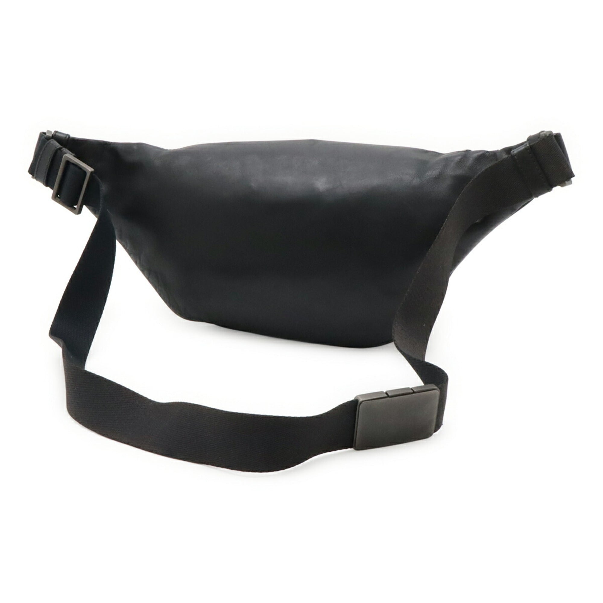 Bottega Veneta Intrecciato Black Leather Pouch Sling Bag (Pre-Owned)