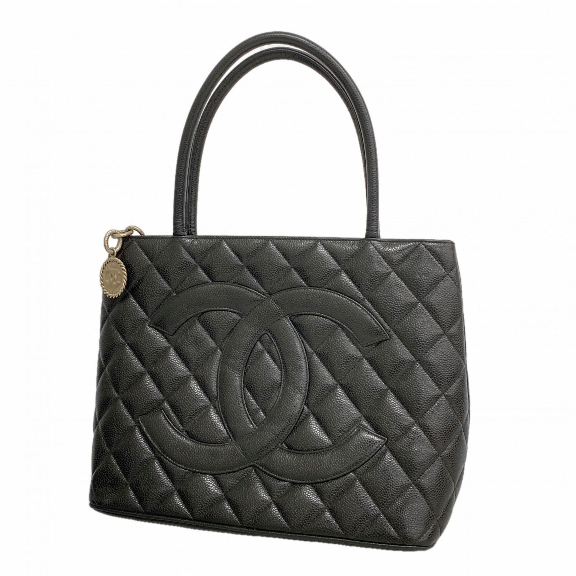 Chanel Black Grained Calfskin Tote Bag (Pre-Owned)