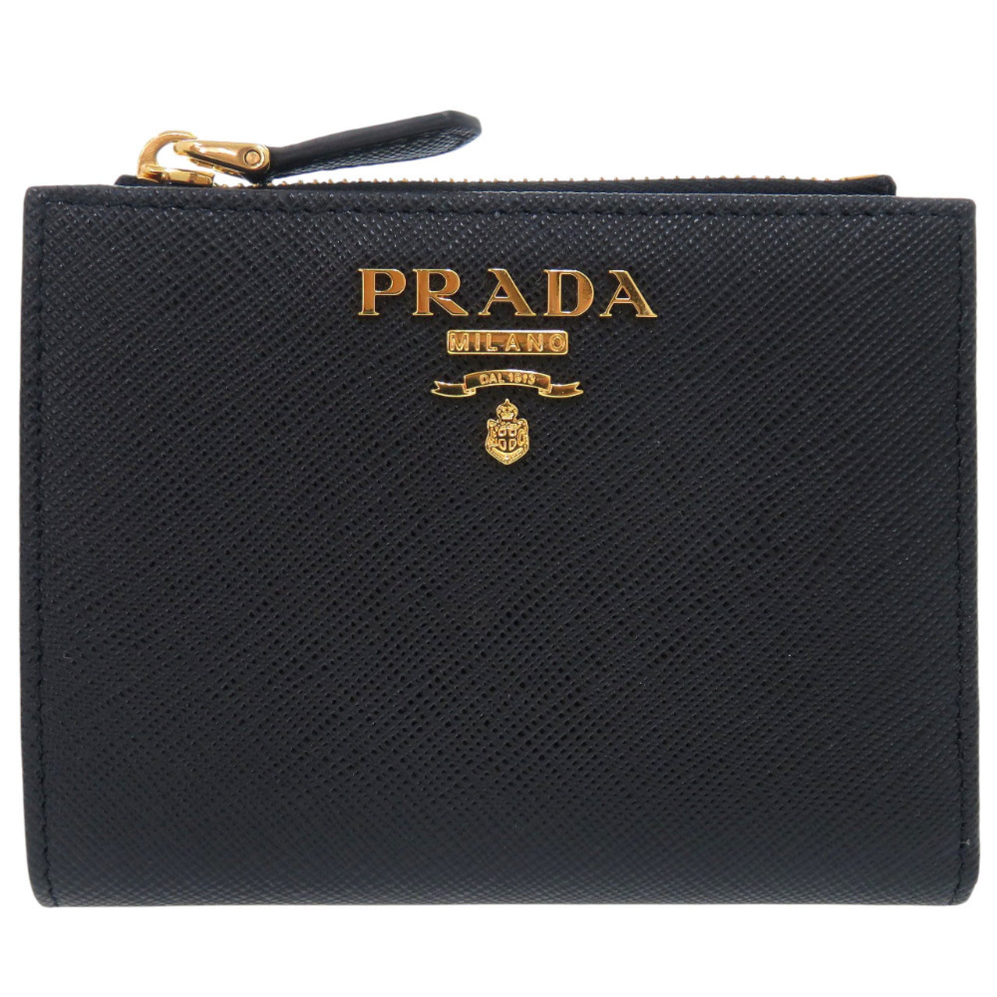 Prada Black Nero Pink Leather Wallet (Bi-Fold) (Pre-Owned)