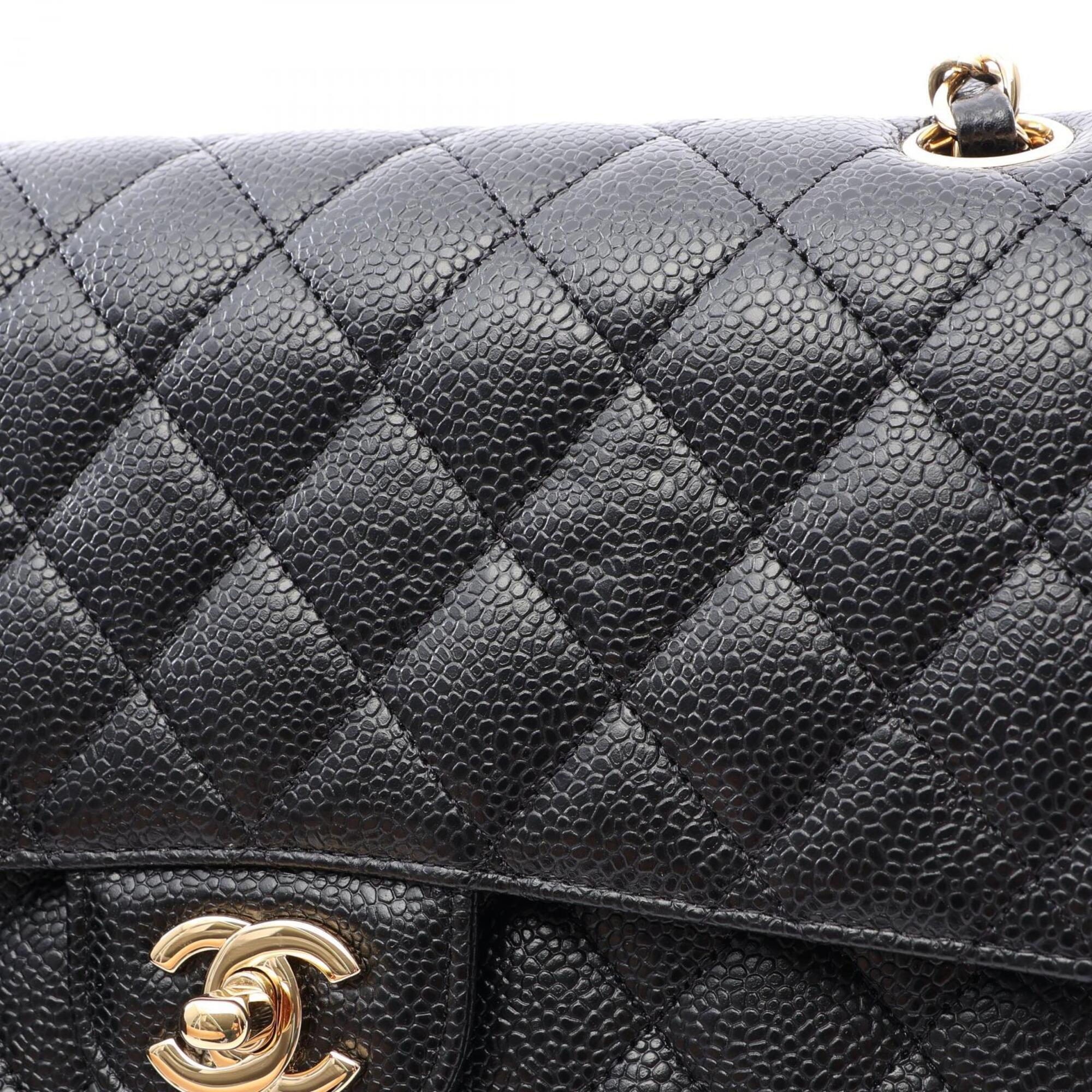 Chanel Black Grained Calfskin Handbag Shoulder Bag (Pre-Owned)