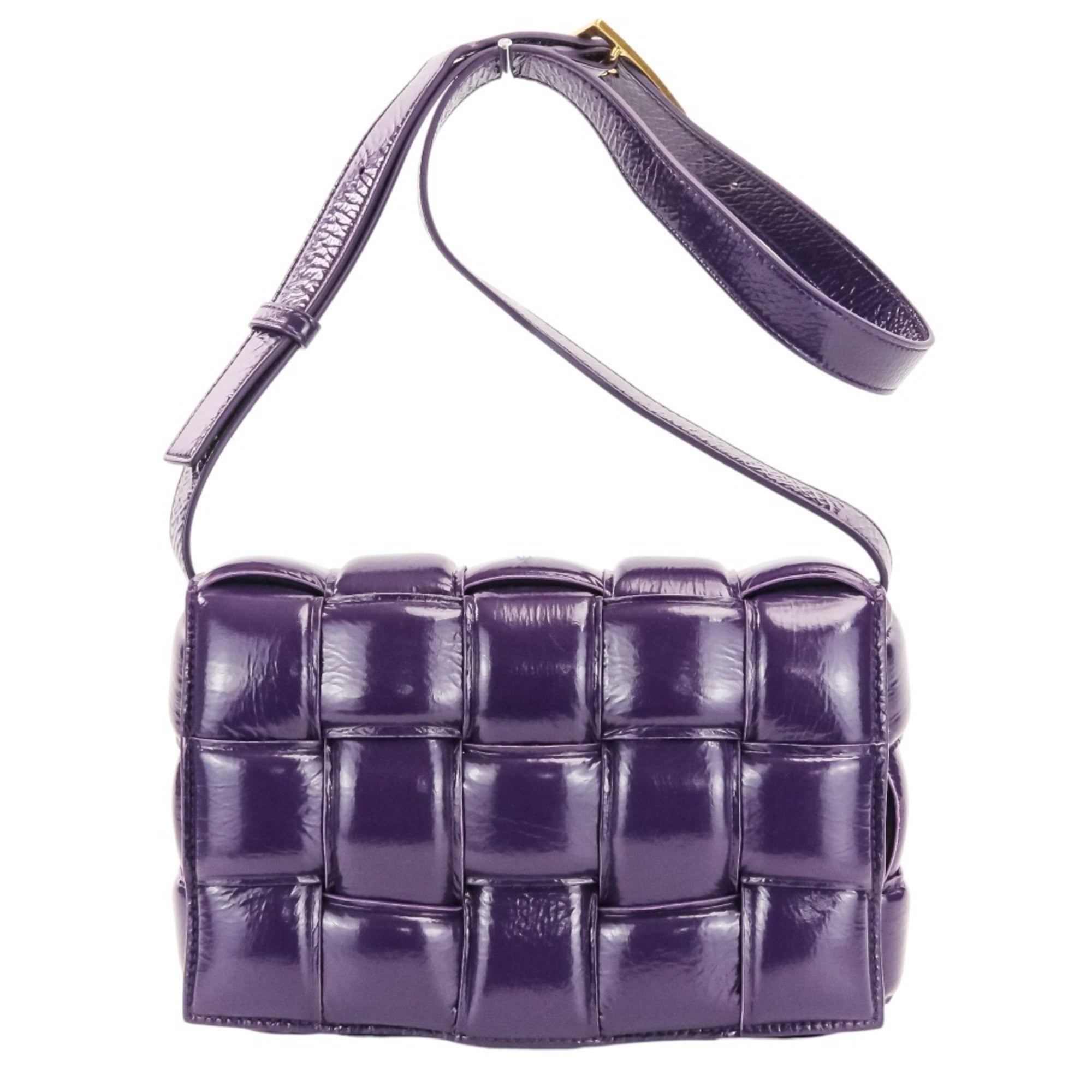 Bottega Veneta Purple Patent Leather Shoulder Bag (Pre-Owned)