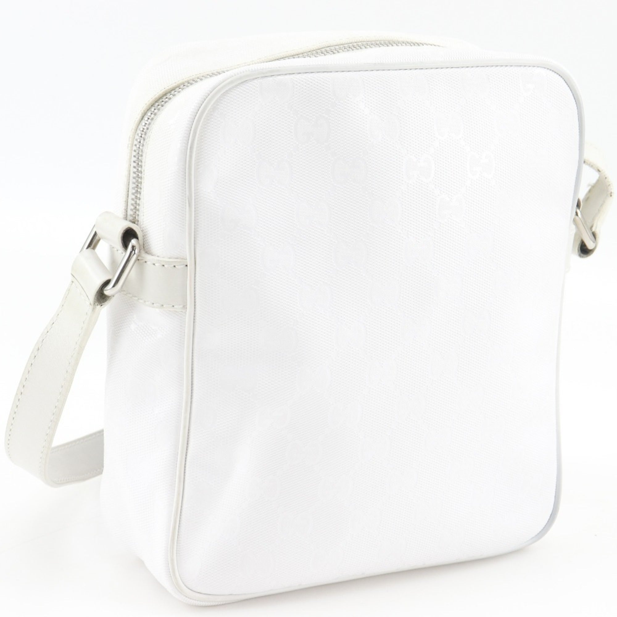 Gucci White Gg Imprimé Pvc Shoulder Bag (Pre-Owned)