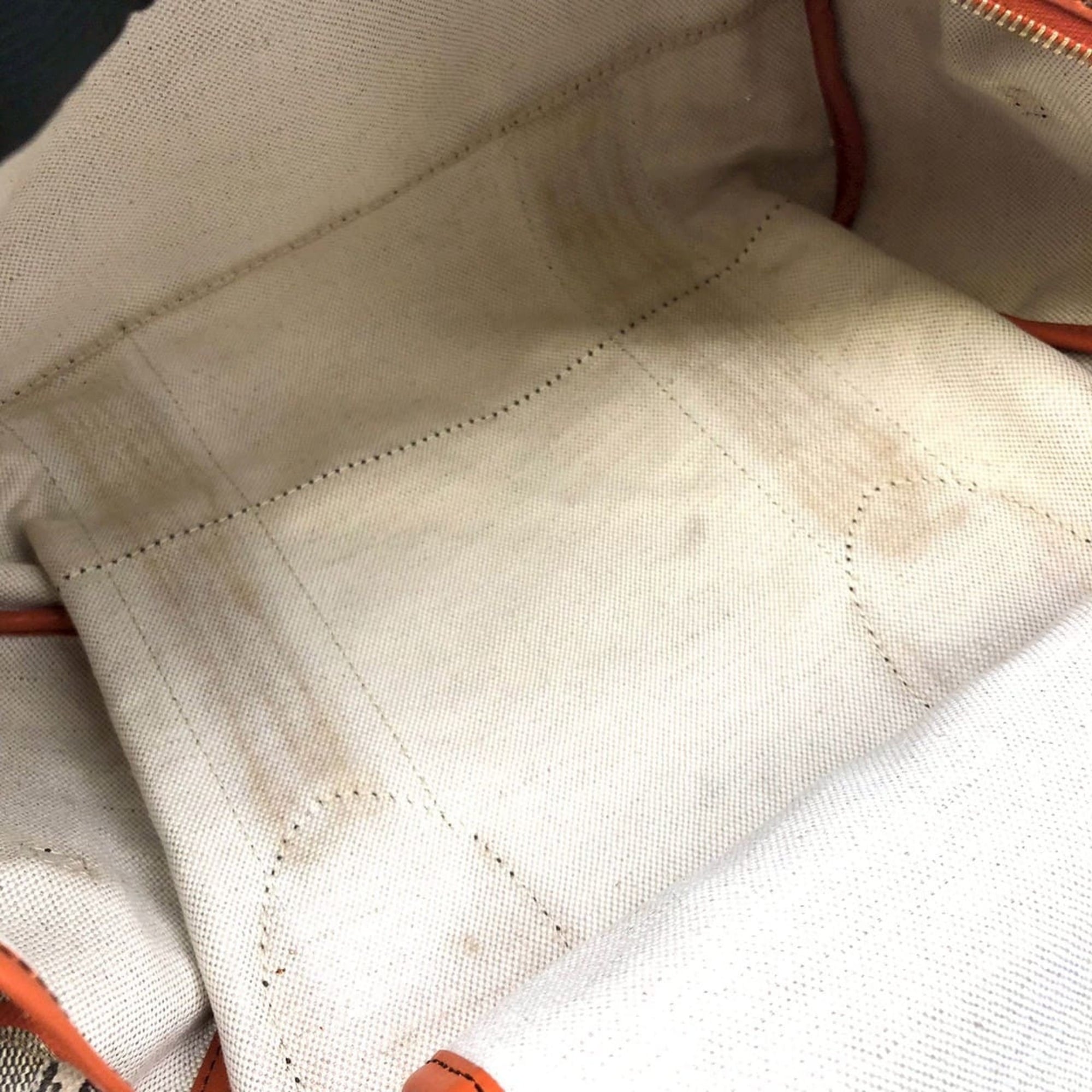Celine Orange Canvas Leather Handbag (Pre-Owned)