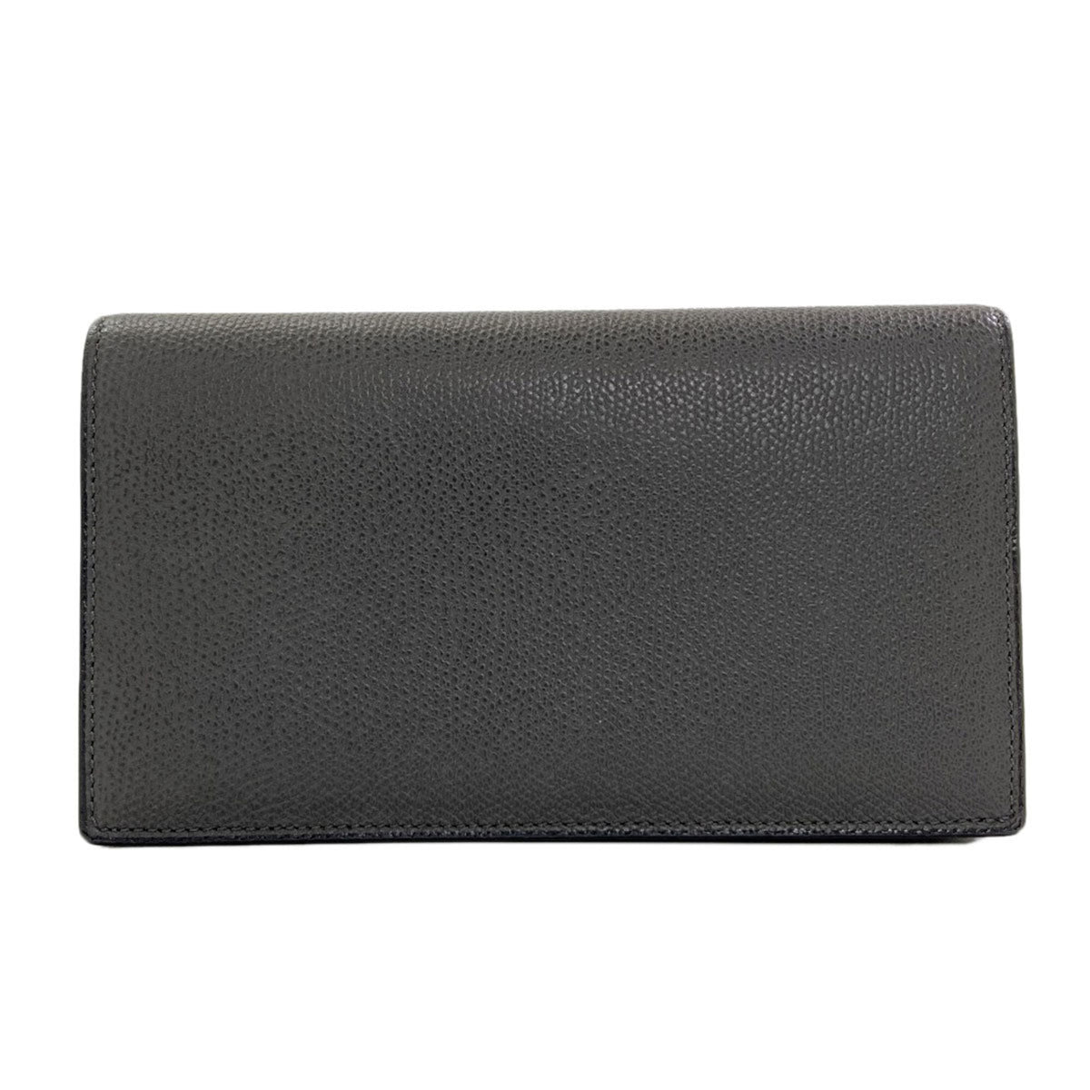 Valextra Gray Leather Long Wallet (Bi-Fold) (Pre-Owned)