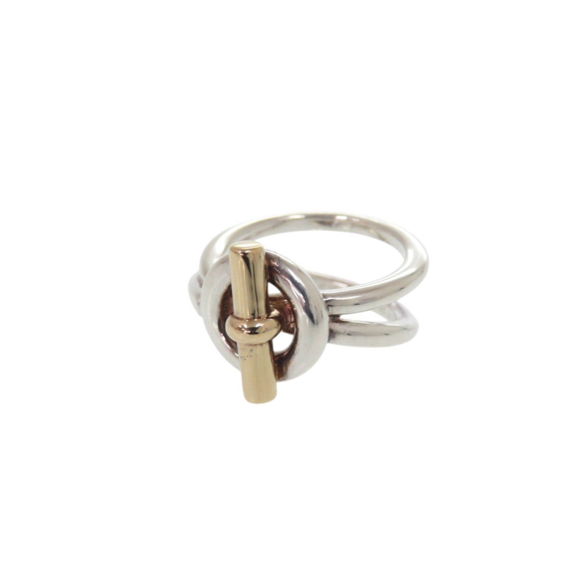 Hermes Gold Silver Gold (18K) Silver 925 Band Ring (Pre-Owned)