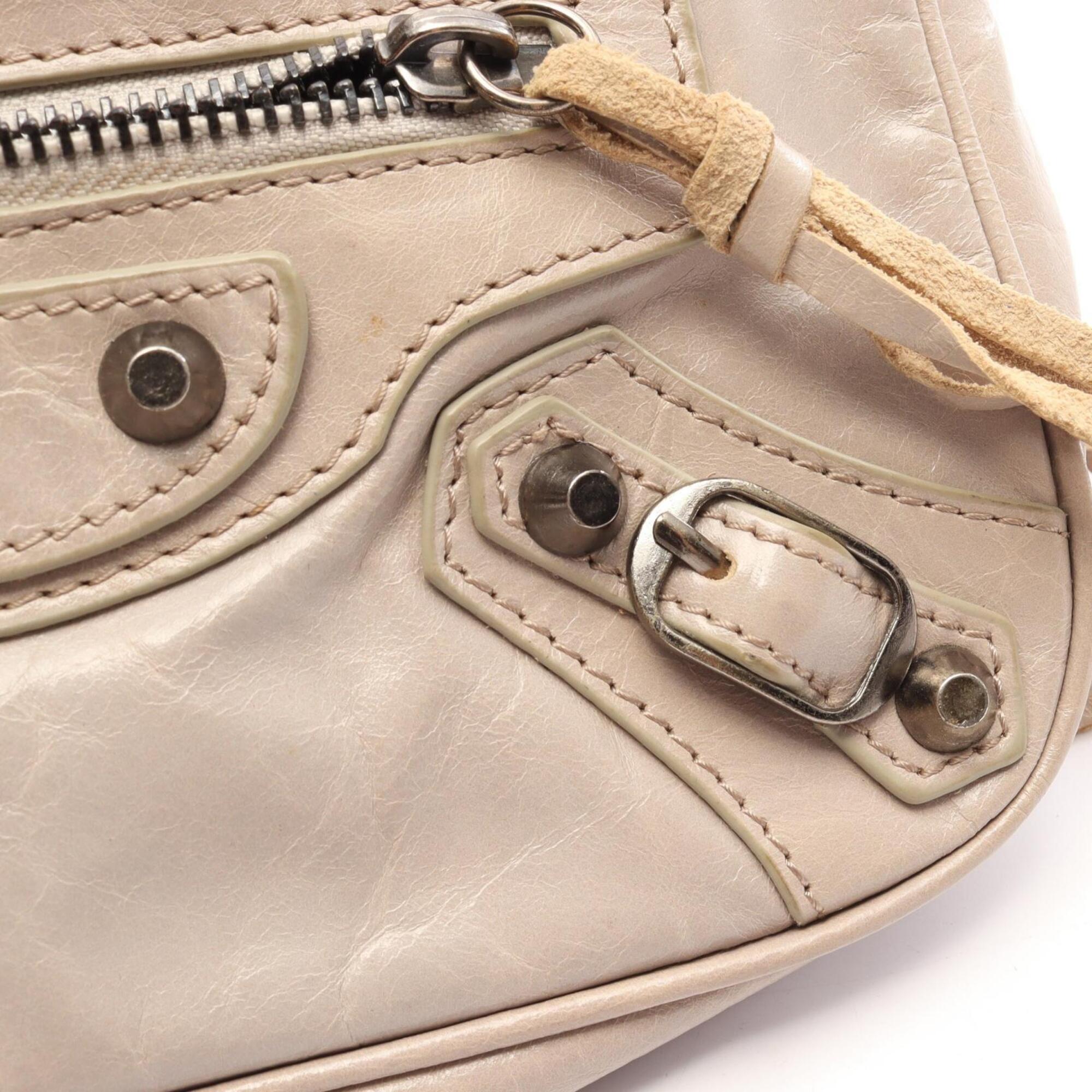Balenciaga Beige Leather Handbag Shoulder Bag (Pre-Owned)
