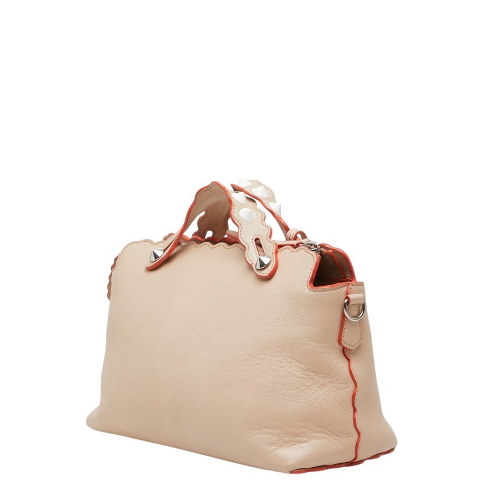 Fendi By The Way Beige Leather Handbag Shoulder Bag (Pre-Owned)