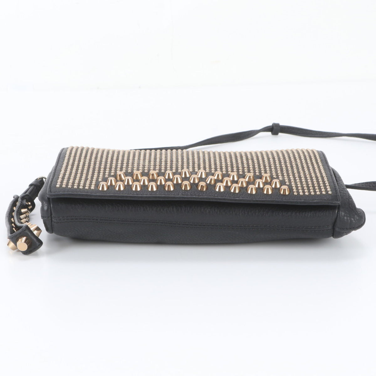 Mcm Black Gold Leather Shoulder Bag (Pre-Owned)