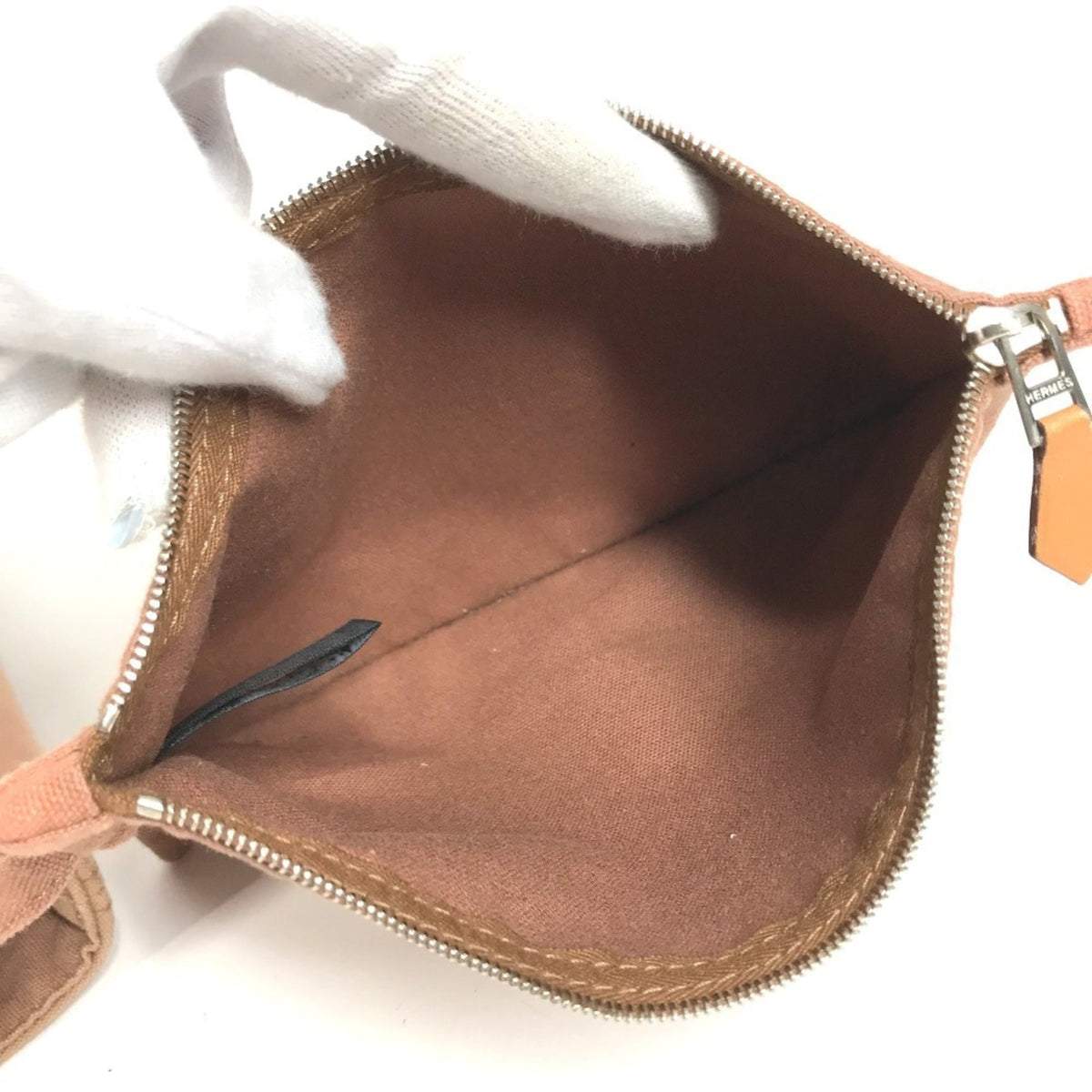 Hermes Brown Cotton Beach Bag Shoulder Bag Tote Bag (Pre-Owned)