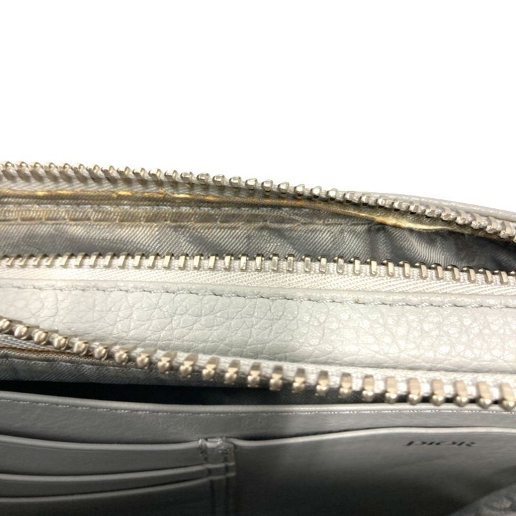 Christian Dior Gray Leather Messenger Bag Shoulder Bag (Pre-Owned)