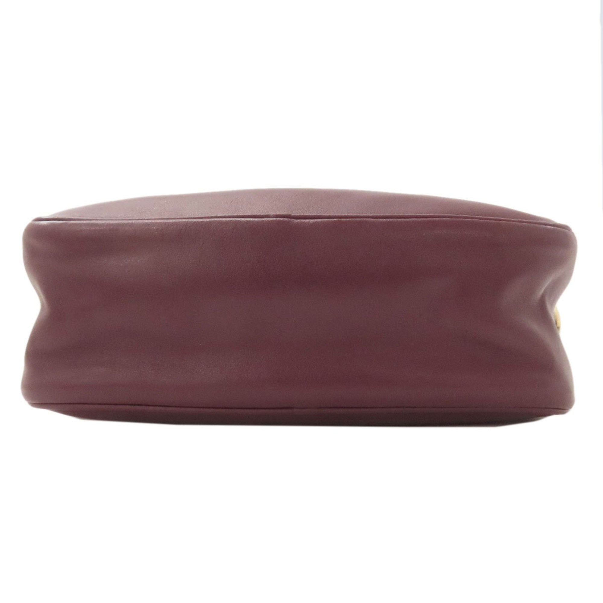 Salvatore Ferragamo Bordeaux Leather Shoulder Bag (Pre-Owned)
