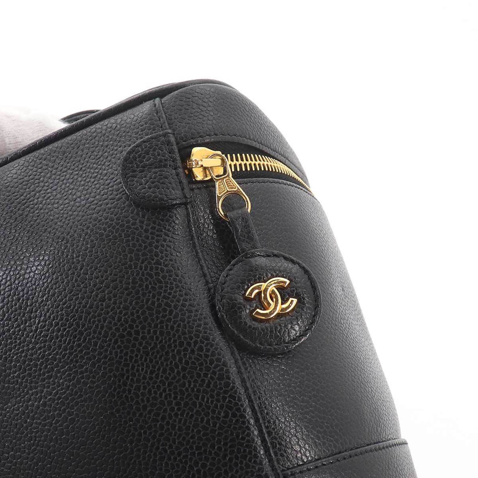 Chanel Black Grained Calfskin Handbag Vanity Bag (Pre-Owned)