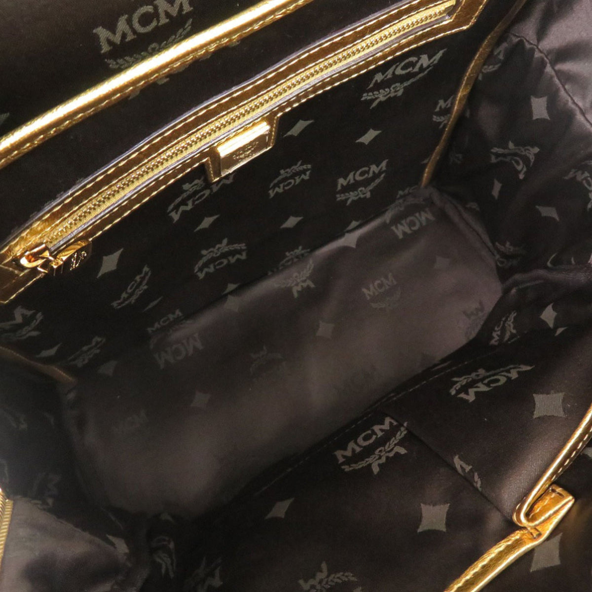 Mcm Gold Leather Backpack (Pre-Owned)