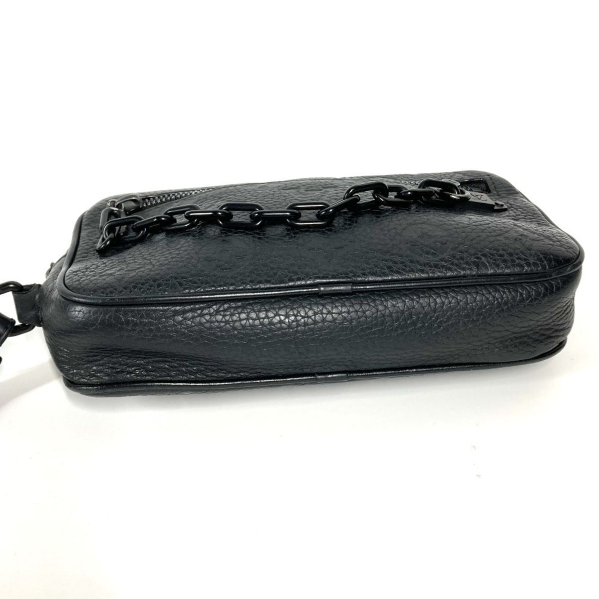 Louis Vuitton Black Noir Leather Clutch Bag Pouch (Pre-Owned)