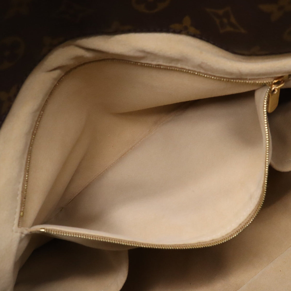 Louis Vuitton Beige Brown Coated Canvas Leather Handbag (Pre-Owned)
