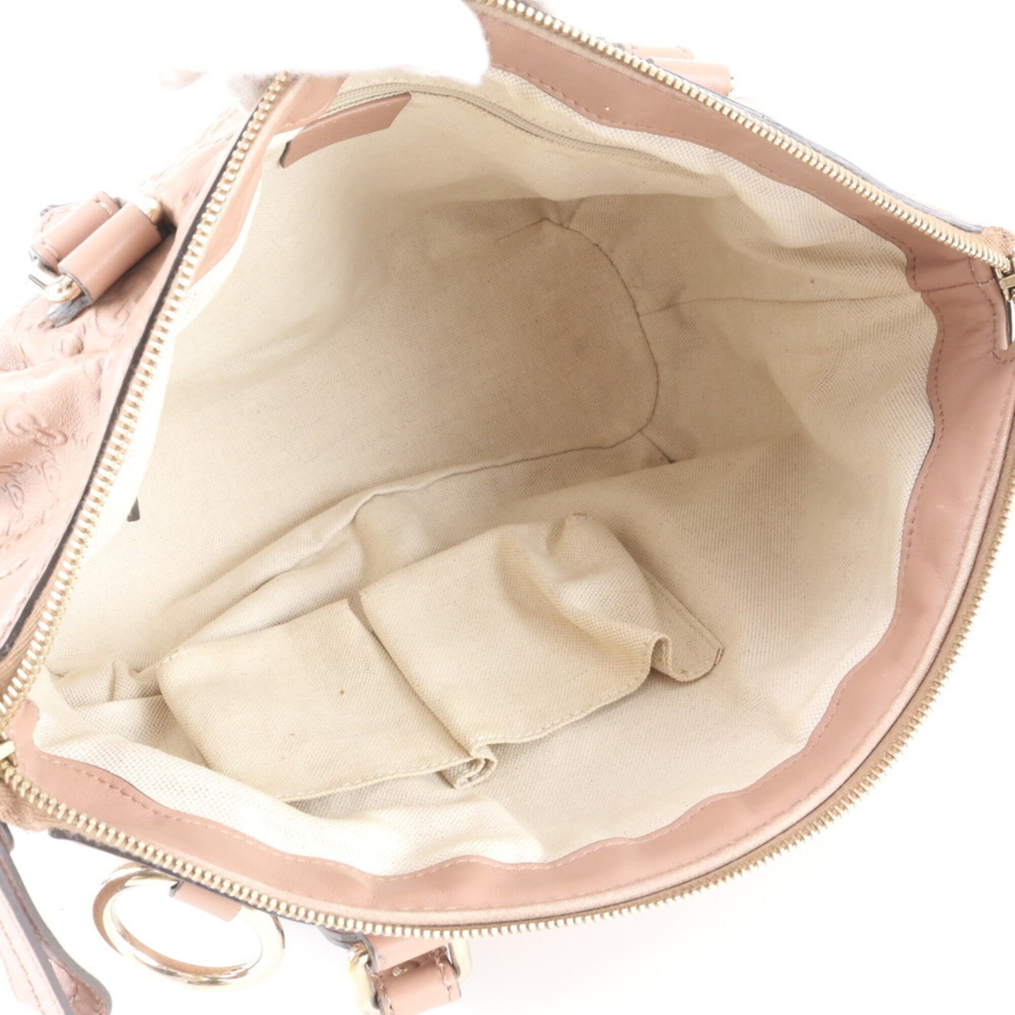 Gucci Pink Leather Handbag Tote Bag (Pre-Owned)