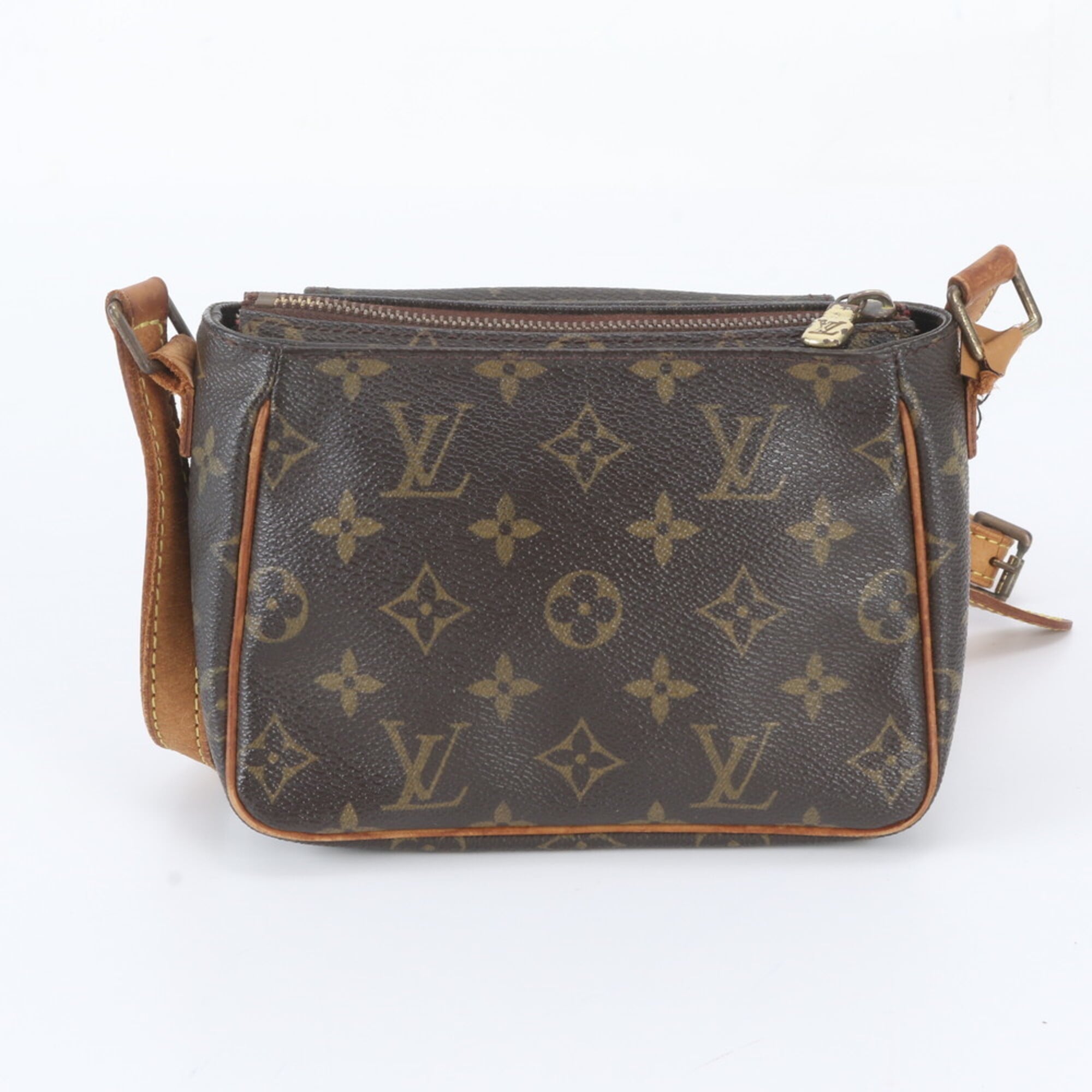 Louis Vuitton Monogram Brown Leather Coated Canvas Shoulder Bag (Pre-Owned)
