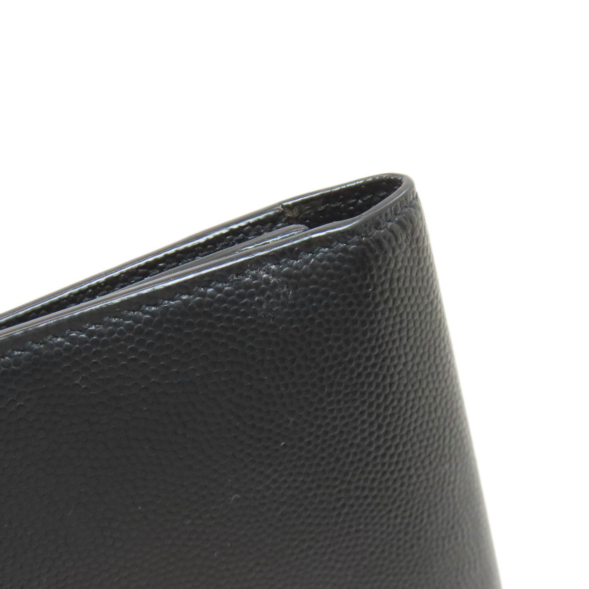Yves Saint Laurent Black Leather Long Wallet (Bi-Fold) (Pre-Owned)
