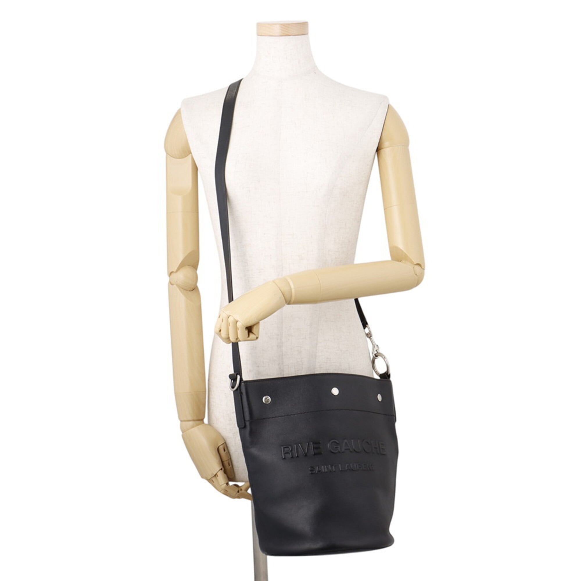 Yves Saint Laurent Black Leather Handbag Shoulder Bag (Pre-Owned)