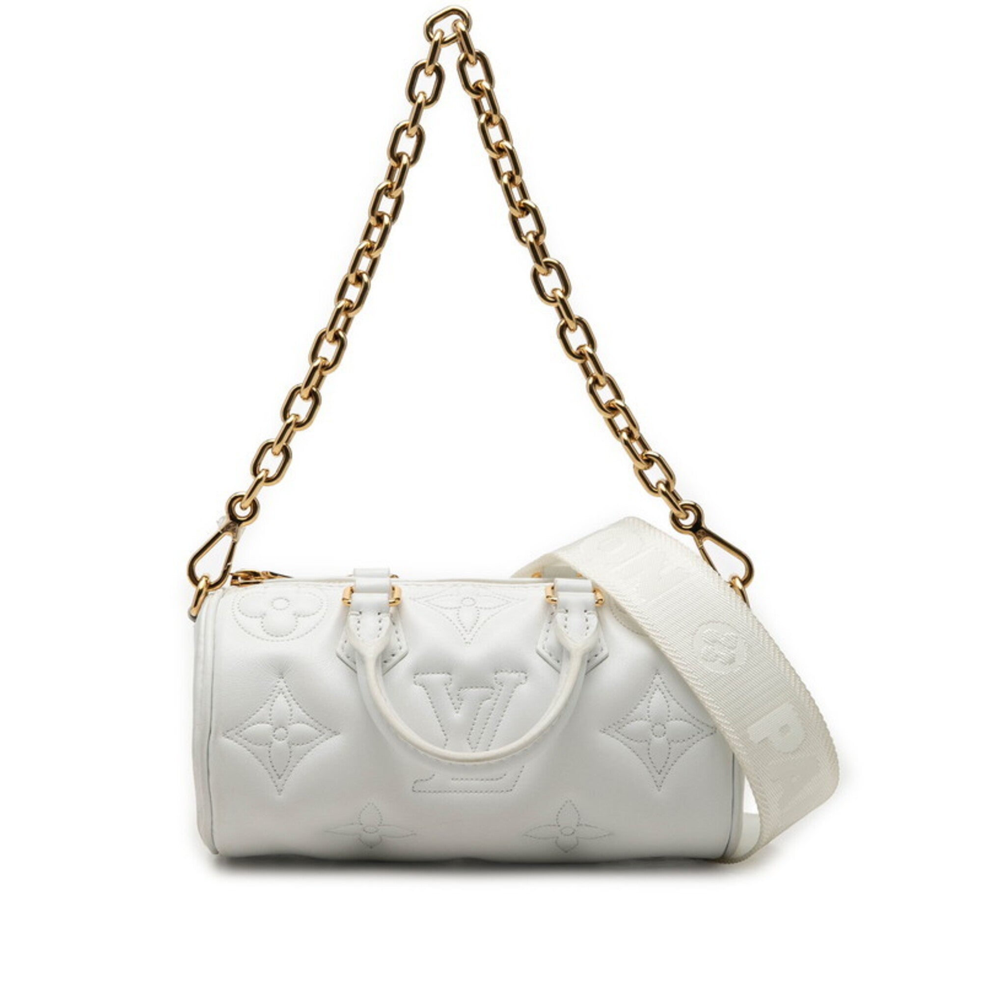 Louis Vuitton White Leather Handbag Shoulder Bag (Pre-Owned)
