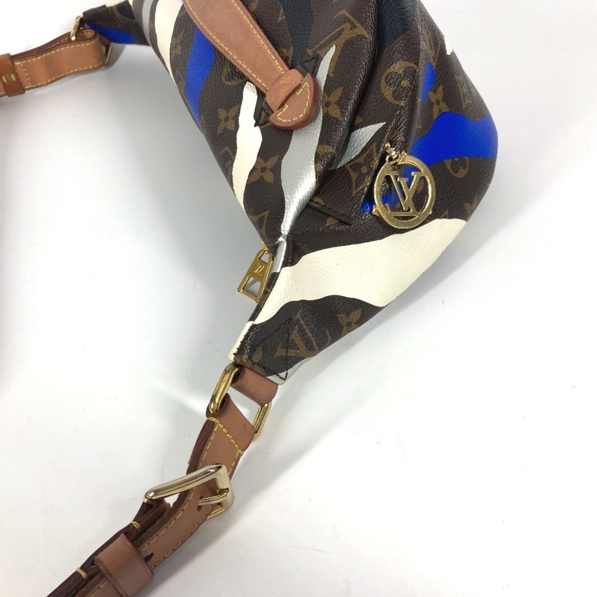Louis Vuitton Blue Brown White Monogram Sling Bag (Pre-Owned)