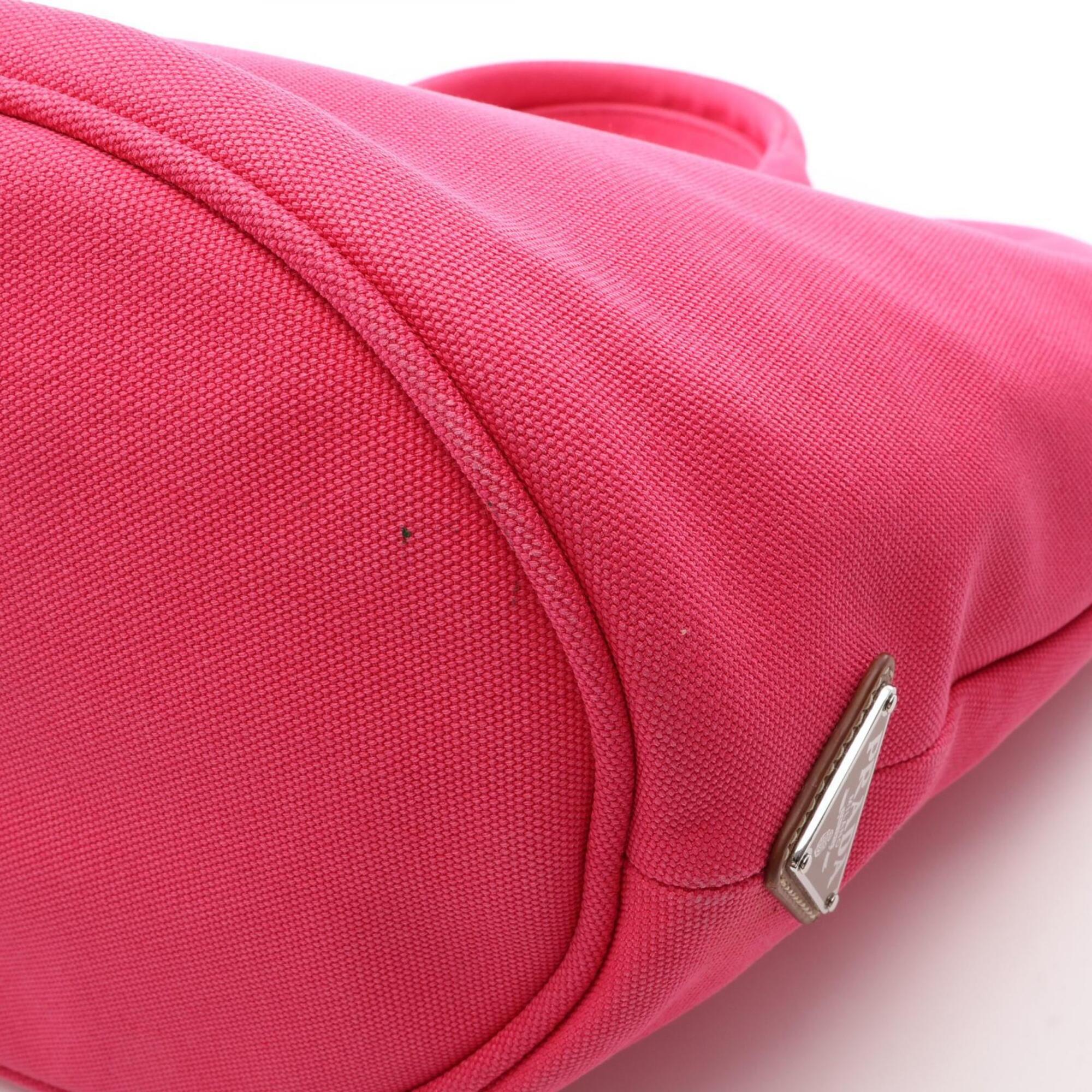 Prada Pink Canvas Handbag Tote Bag (Pre-Owned)