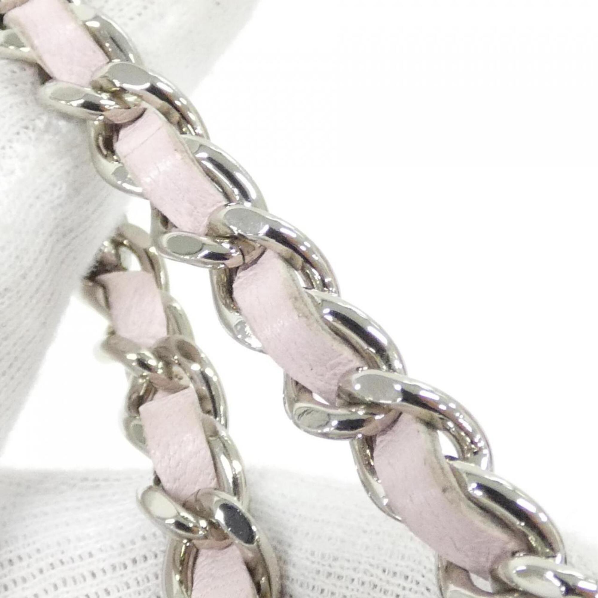 Chanel Pink Leather Chain/Shoulder Wallet (Pre-Owned)