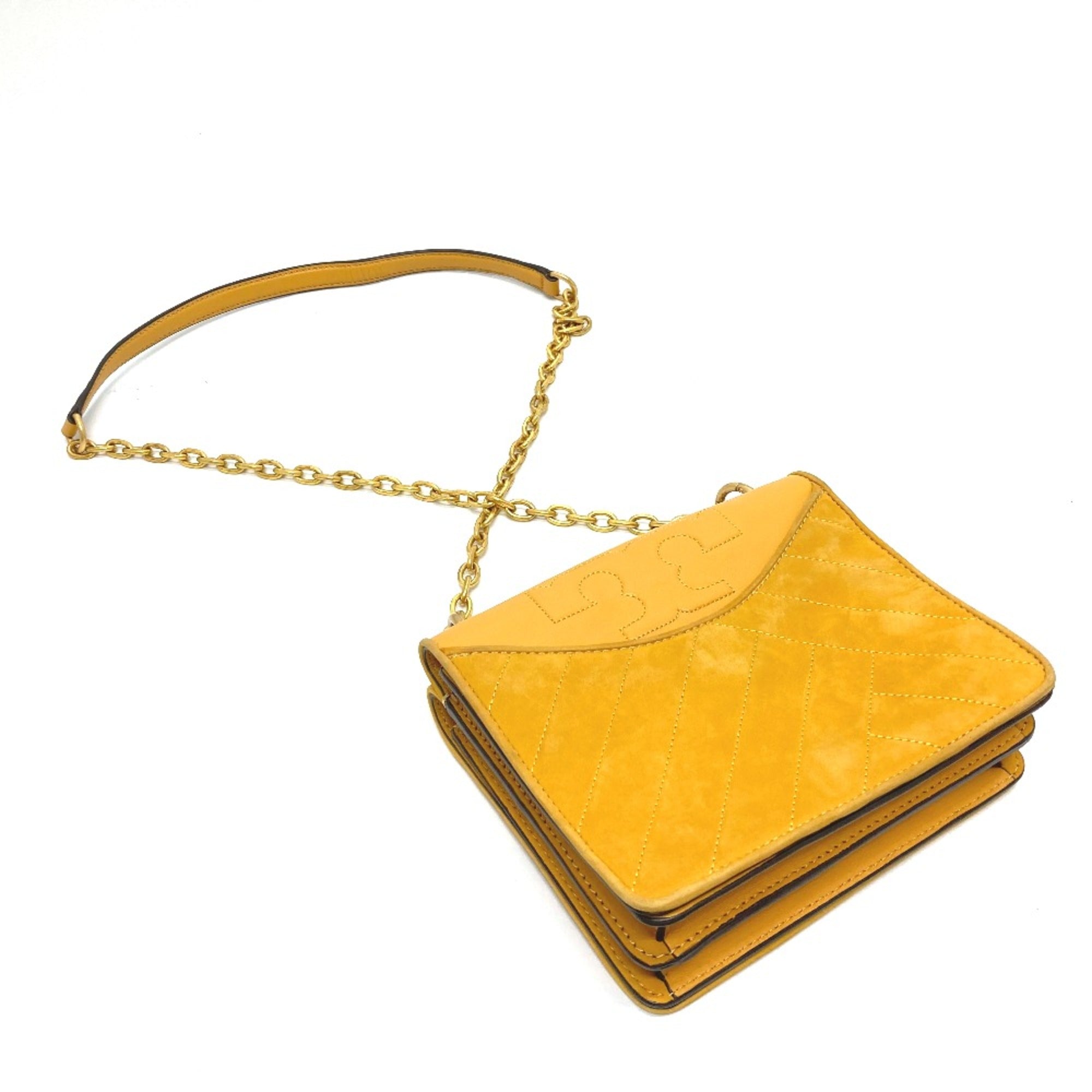 Tory Burch Yellow Leather Shoulder Bag (Pre-Owned)