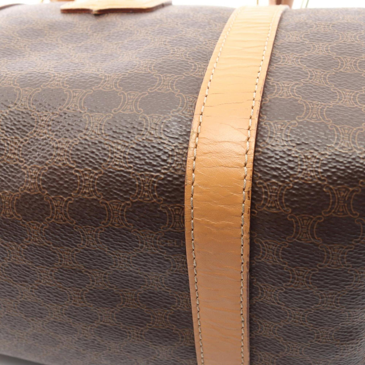 Celine Brown Coated Canvas Leather Handbag Tote Bag (Pre-Owned)