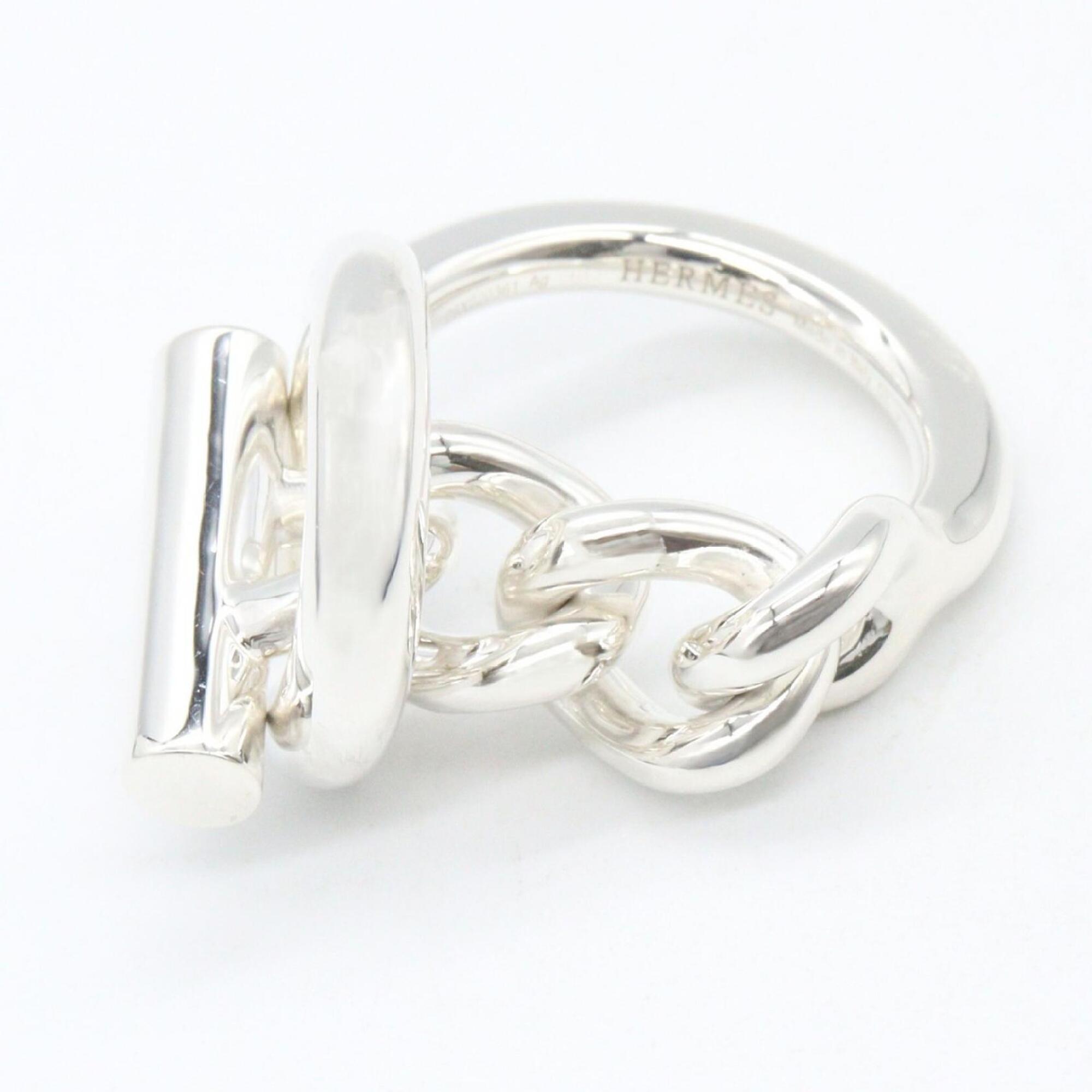 Hermes Silver Silver 925 Band Ring (Pre-Owned)