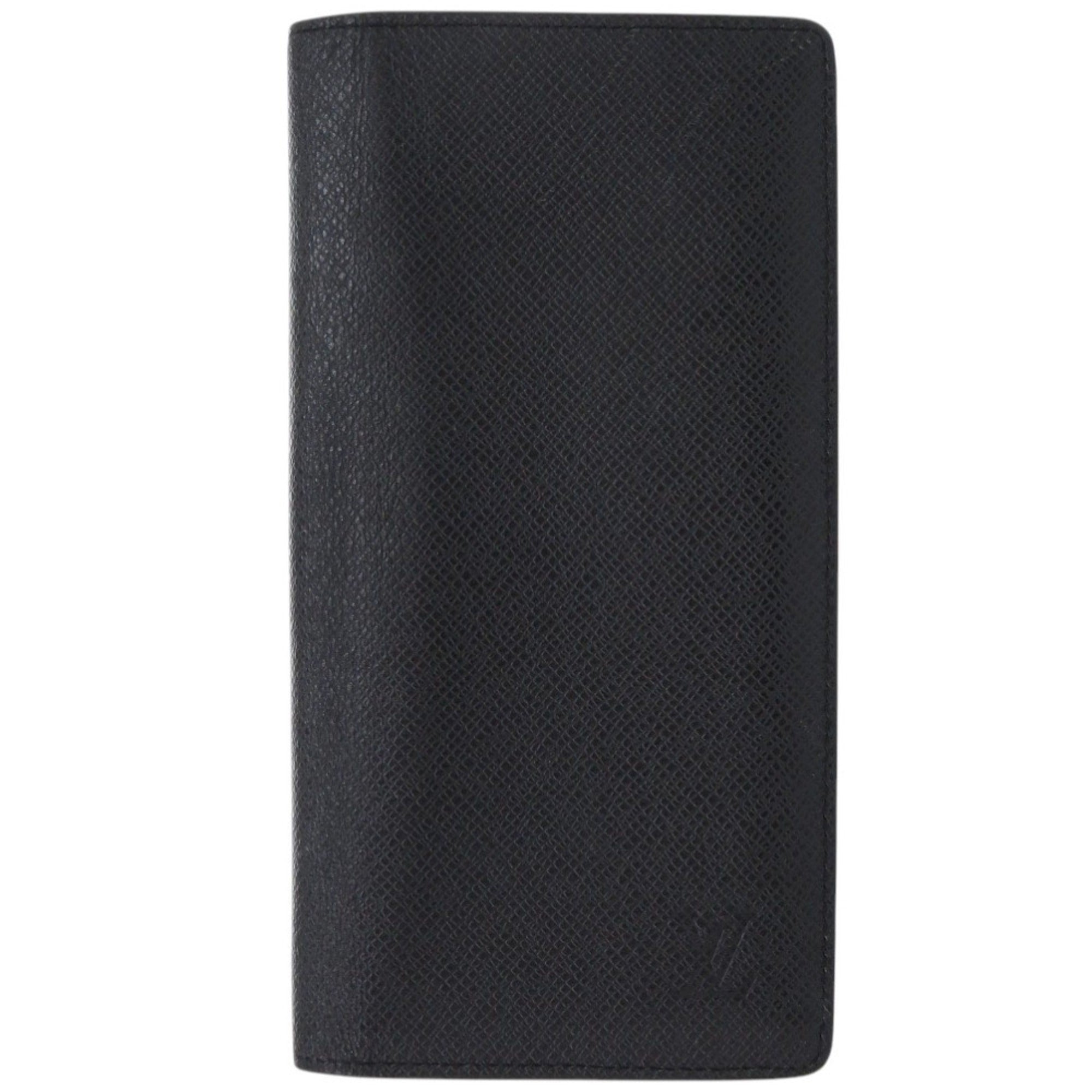 Louis Vuitton Black Noir Taiga Leather Leather Long Wallet (Bi-Fold) (Pre-Owned)