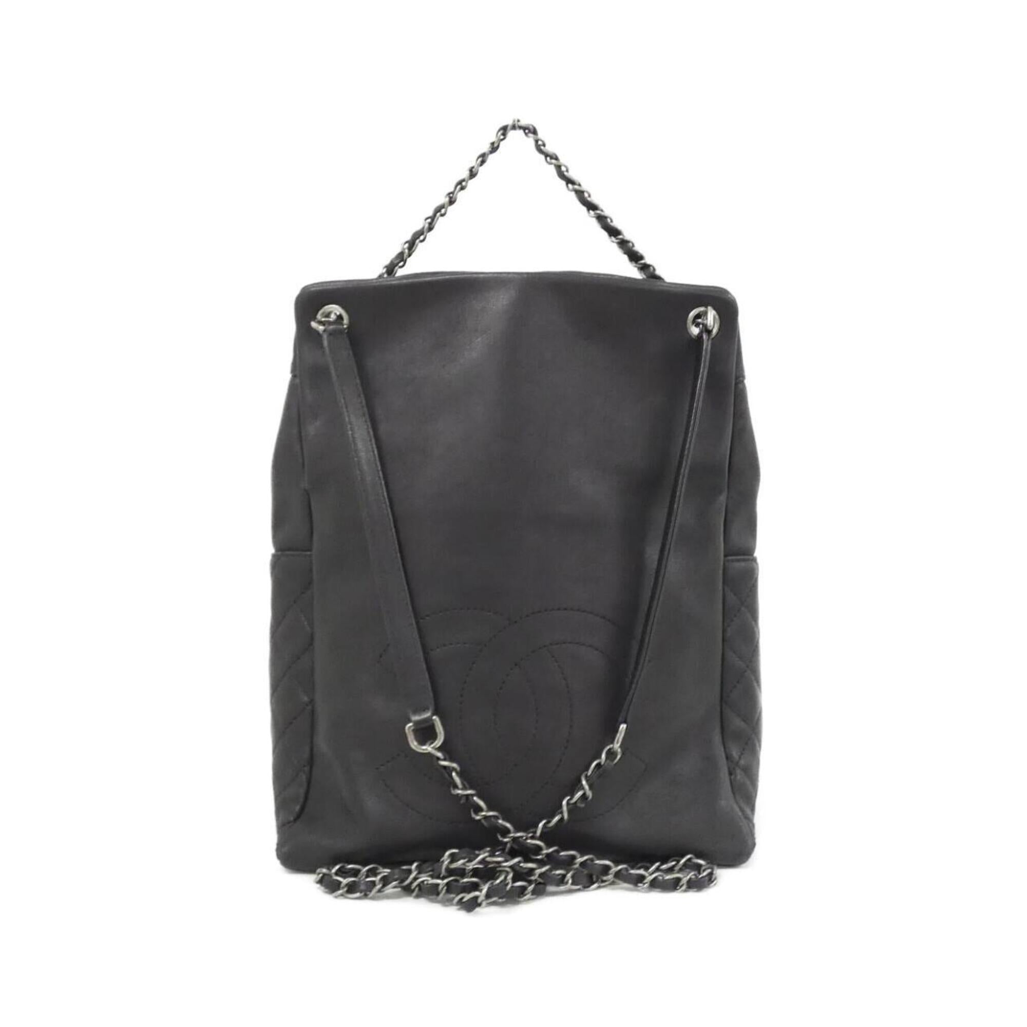Chanel Black Leather Backpack (Pre-Owned)