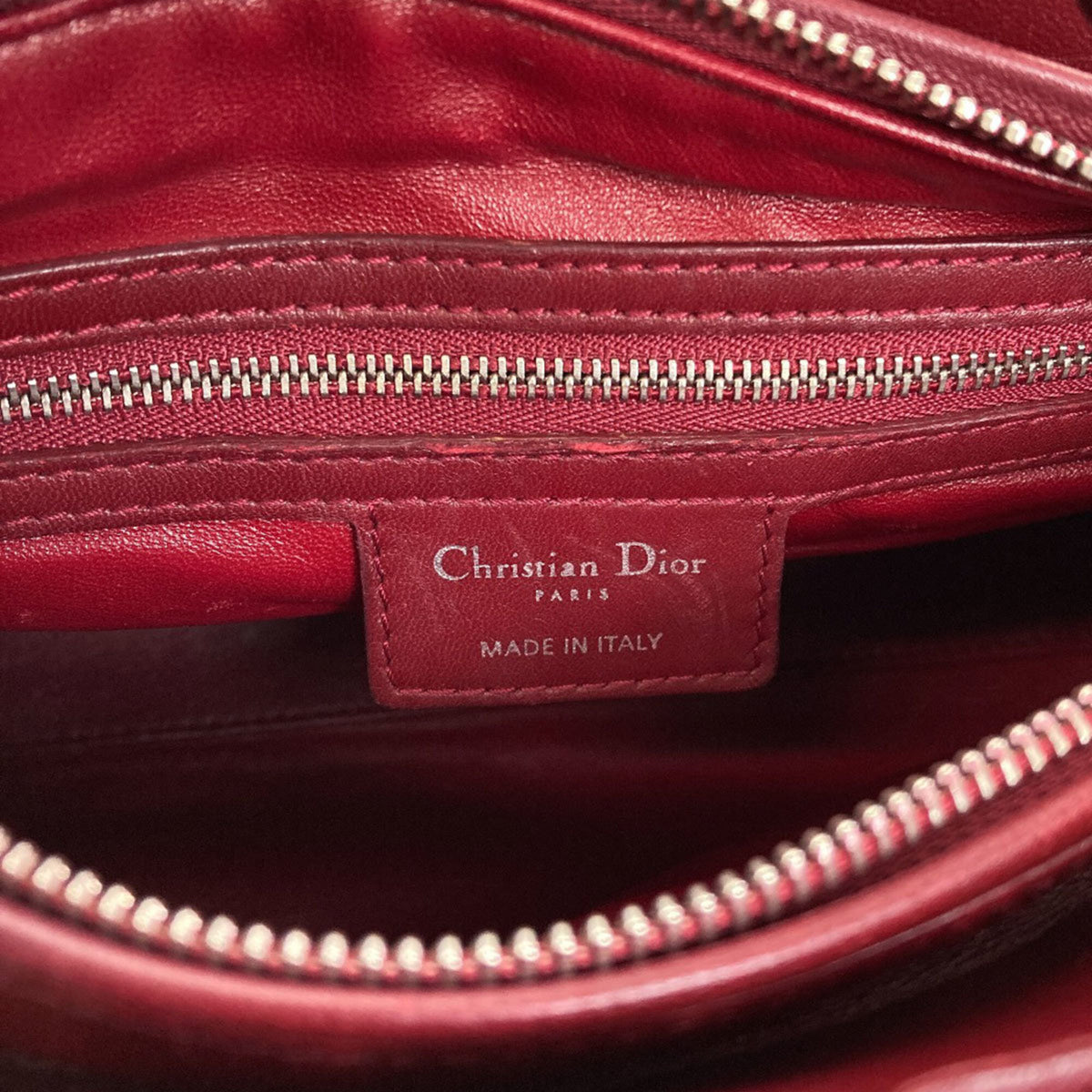 Christian Dior Lady Dior Red Color Leather Handbag (Pre-Owned)
