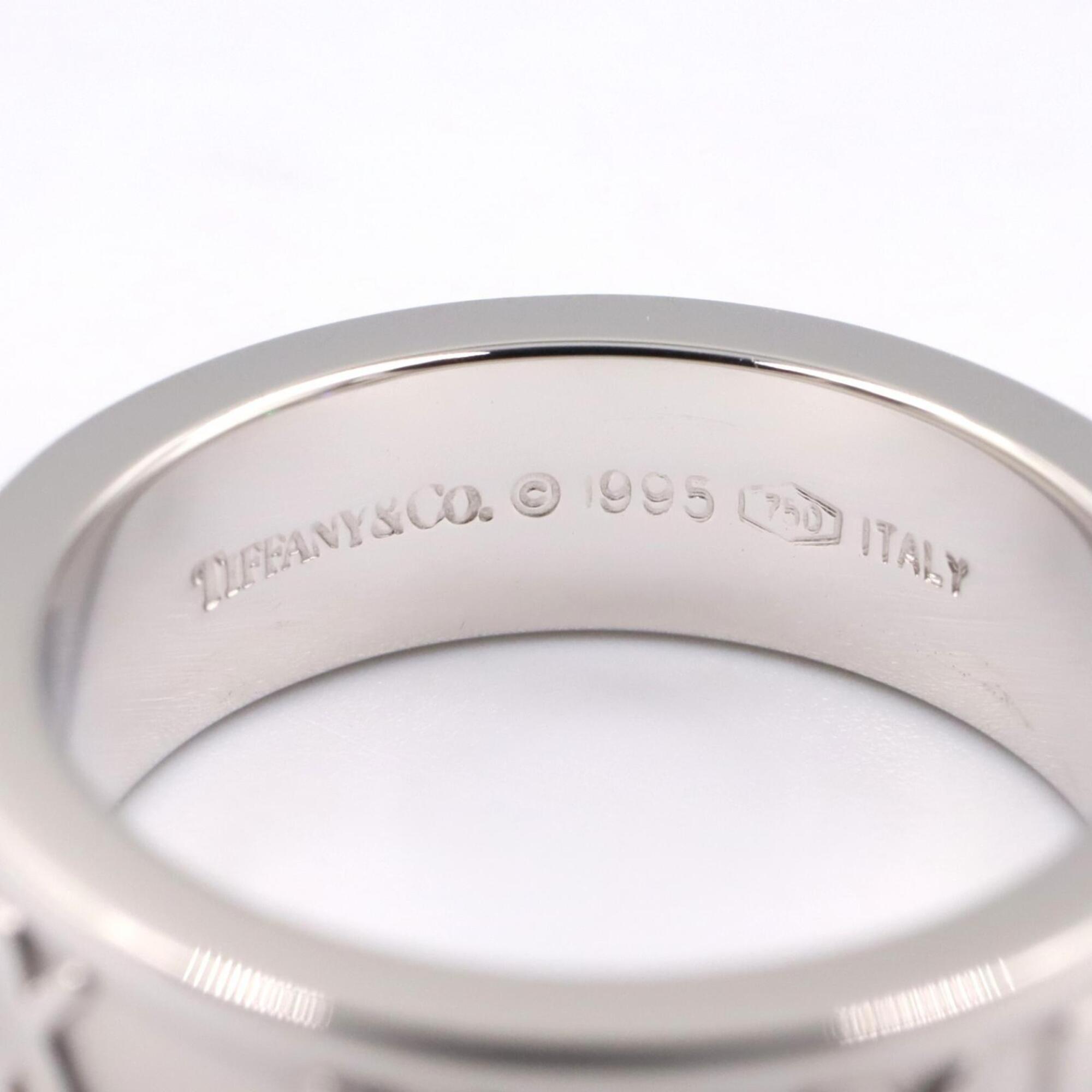 Tiffany Silver Clear White Gold (18K) Band Ring (Pre-Owned)