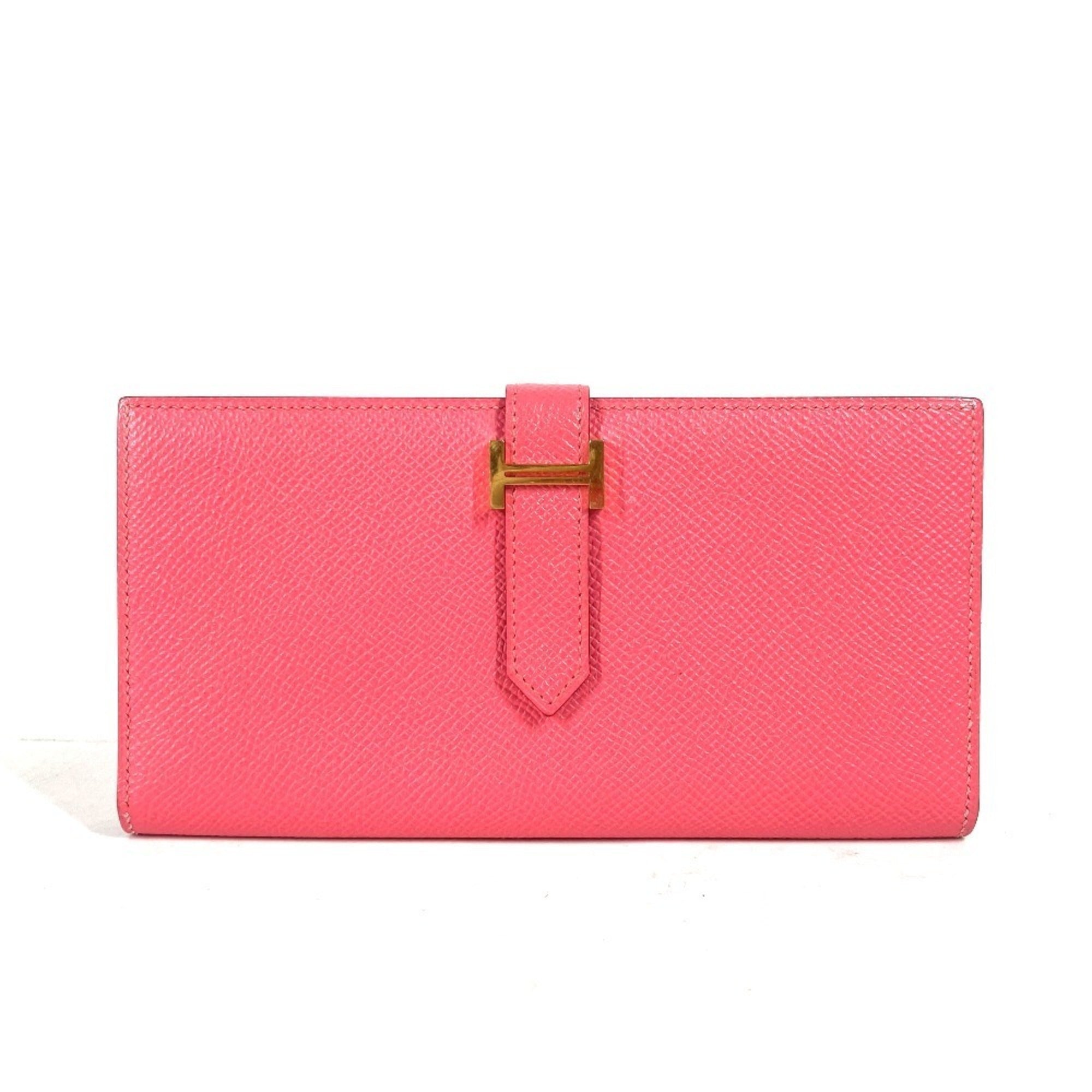 Hermes Pink Epsom Leather Long Wallet (Bi-Fold) (Pre-Owned)