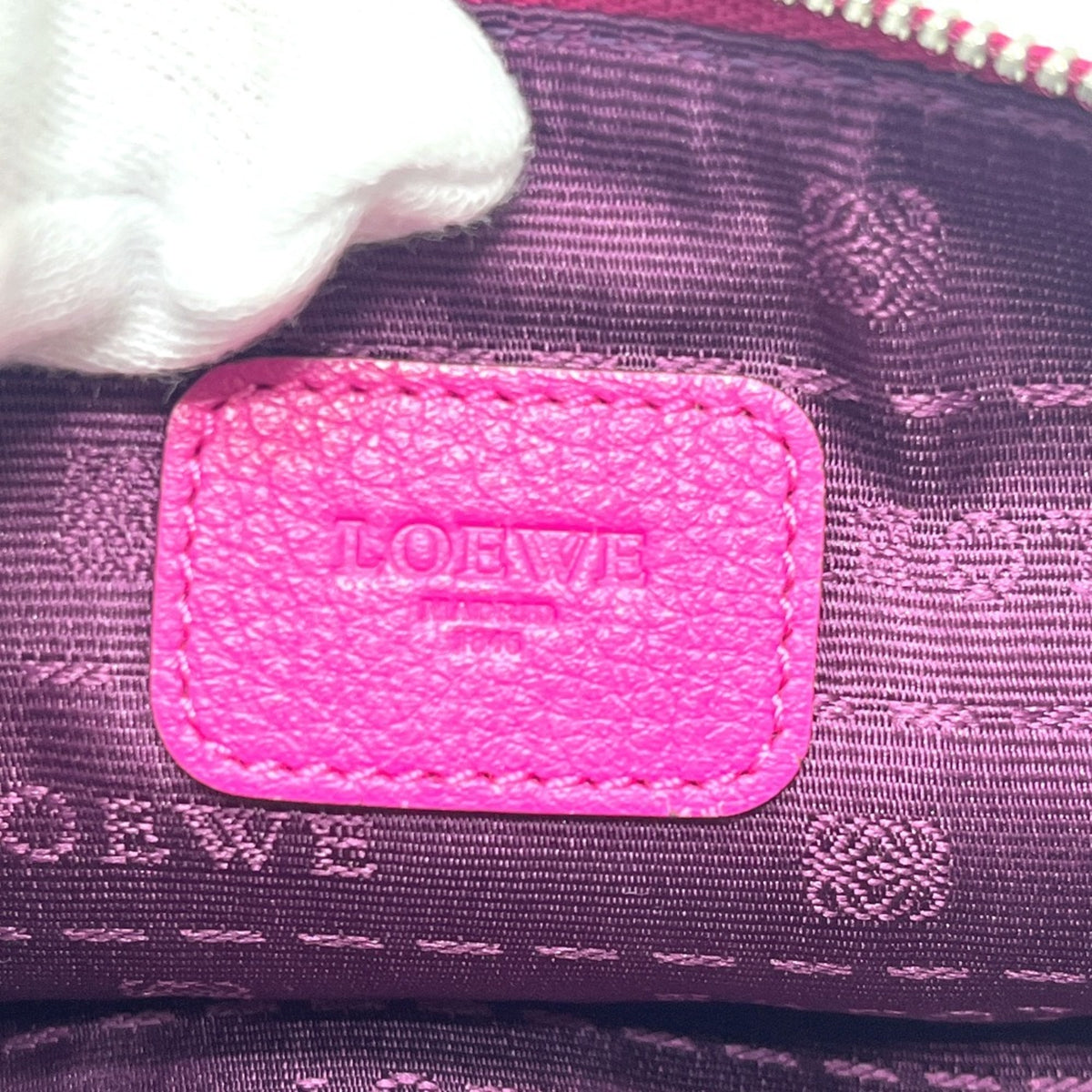 Loewe Pink Purple Leather Handbag Pouch (Pre-Owned)