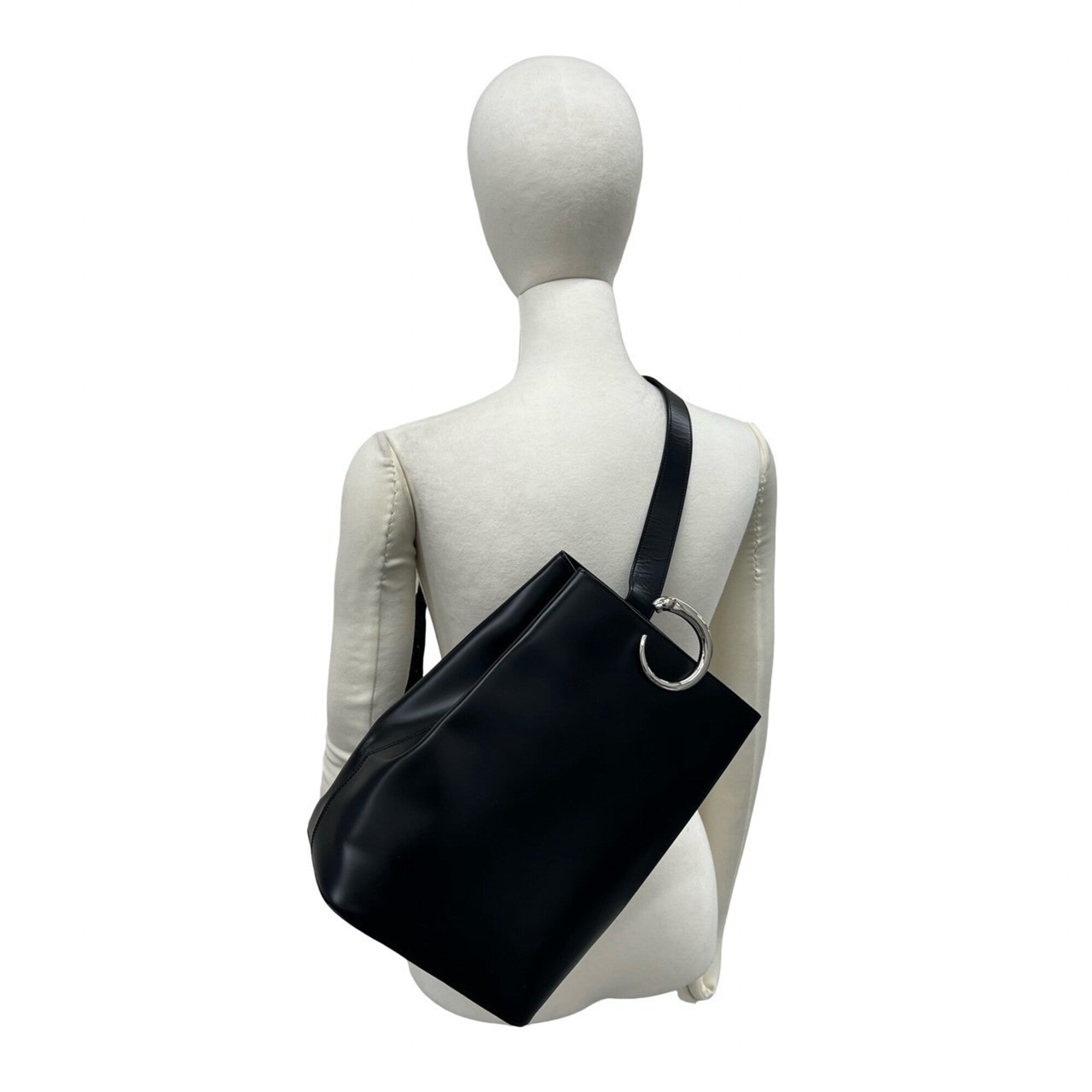 Cartier Black Leather Crossbody Bag Shoulder Bag (Pre-Owned)