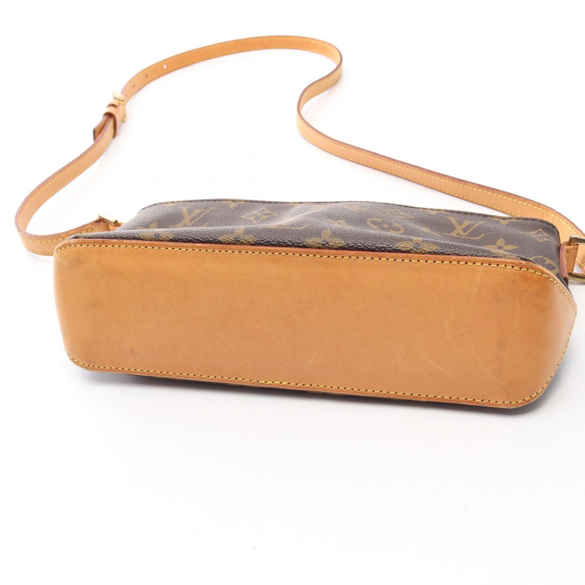 Louis Vuitton Brown Coated Canvas Leather Handbag Shoulder Bag (Pre-Owned)