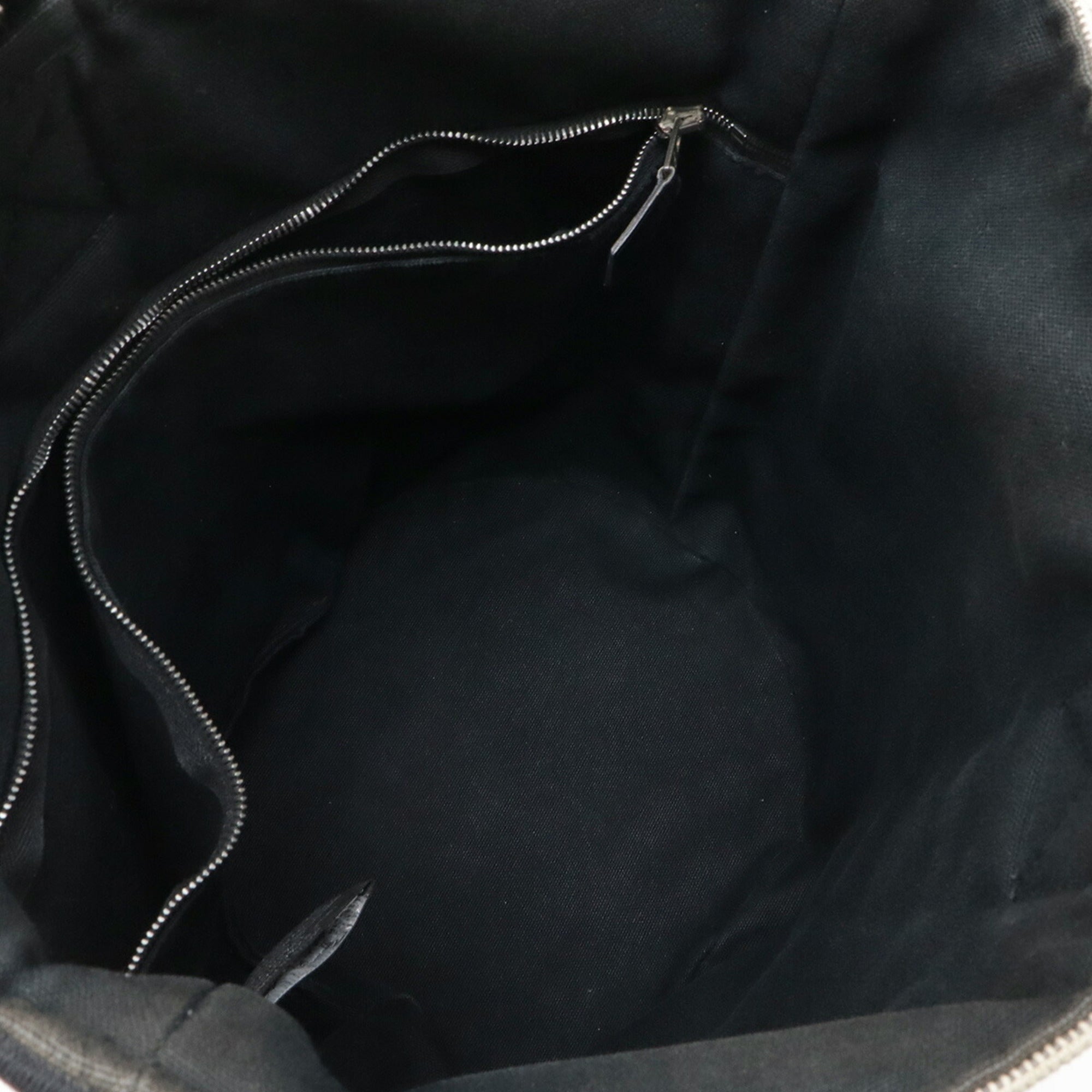 Hermes Saxon Beige Black Toile H Handbag (Pre-Owned)