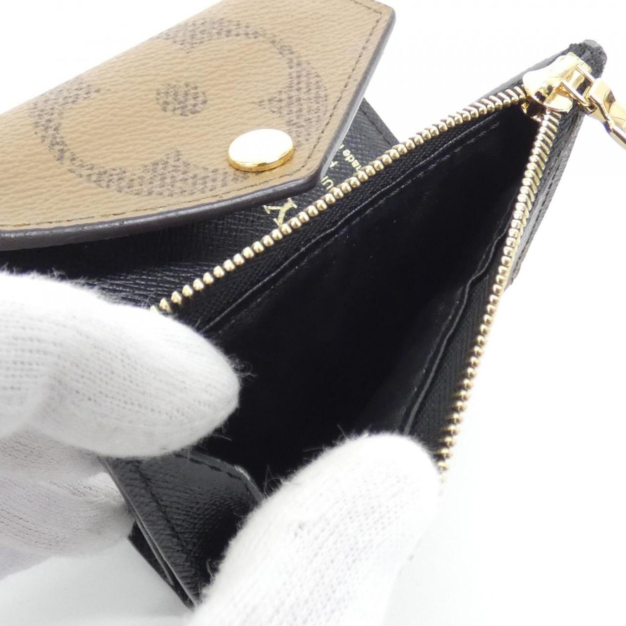Louis Vuitton Marron Coated Canvas Wallet (Tri-Fold) (Pre-Owned)