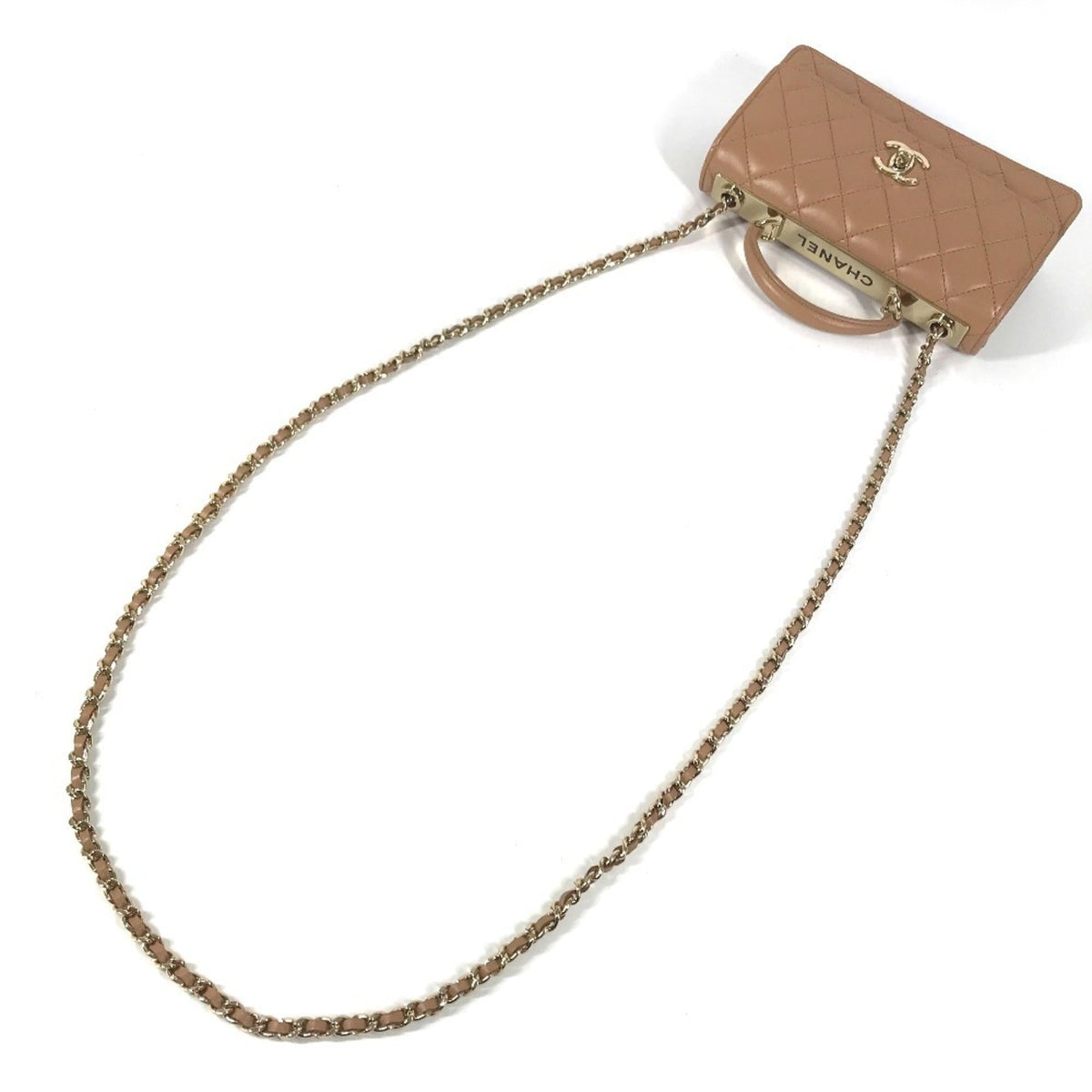 Chanel Light Brown Leather Handbag Shoulder Bag (Pre-Owned)