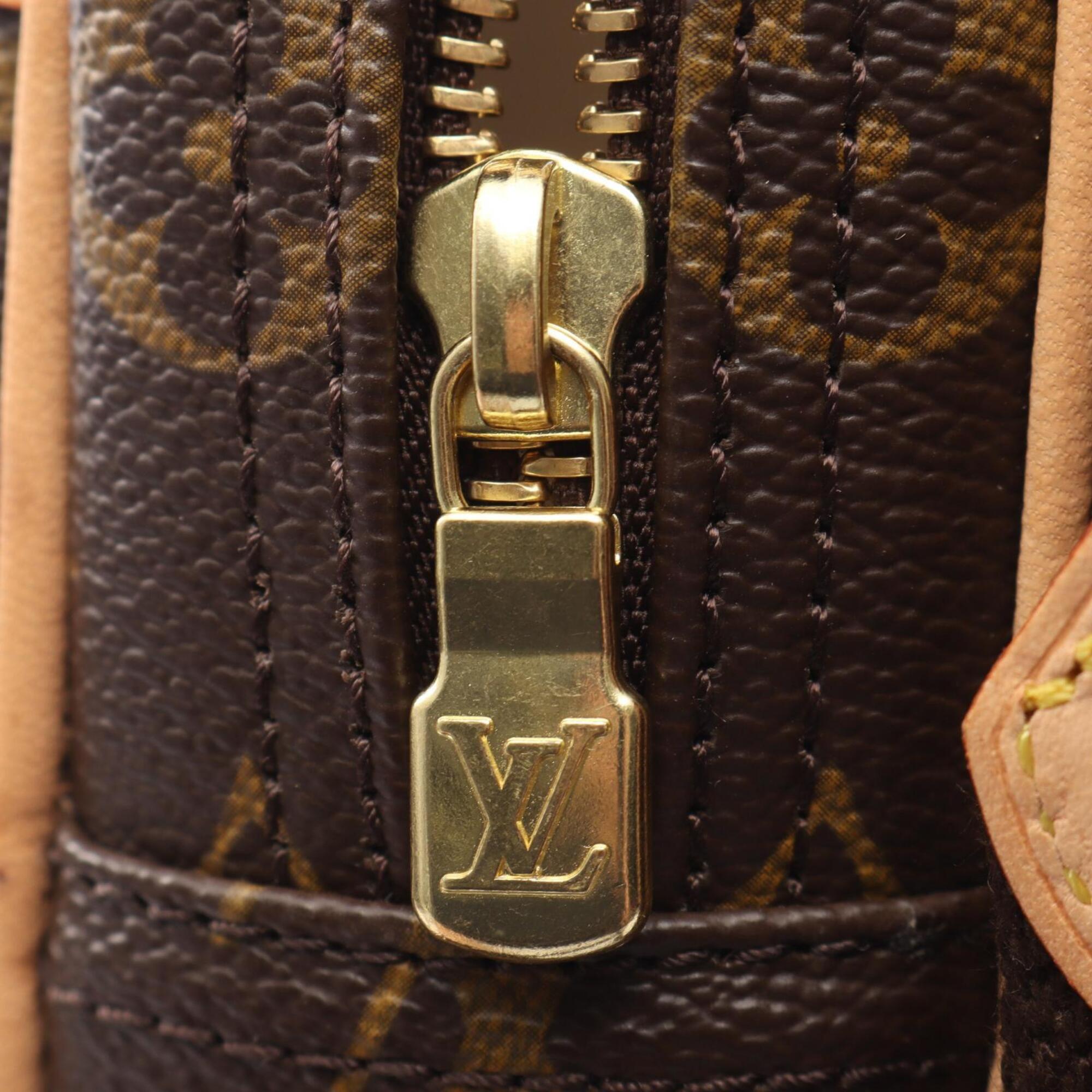 Louis Vuitton Brown Coated Canvas Leather Handbag Shoulder Bag (Pre-Owned)