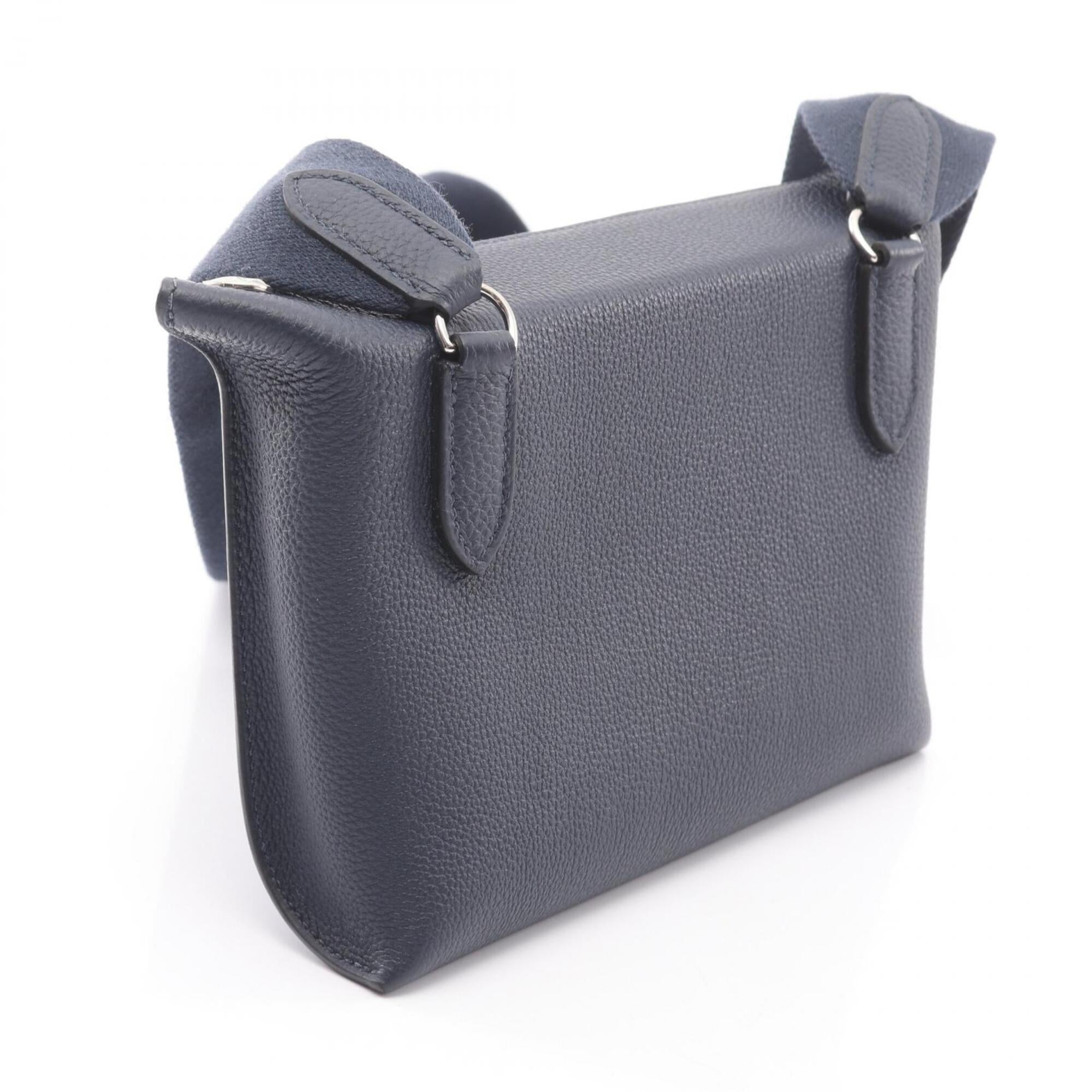 Hermes Navy Togo Leather Leather Handbag Shoulder Bag (Pre-Owned)