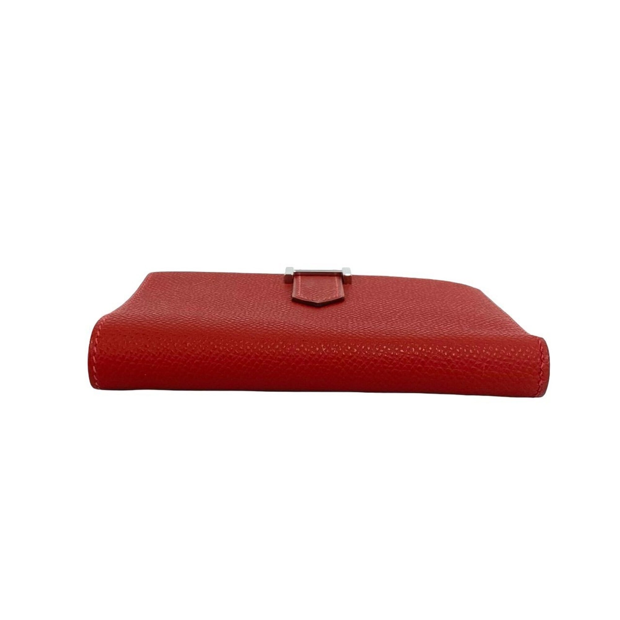 Hermes Red Color Epsom Leather Wallet (Bi-Fold) (Pre-Owned)