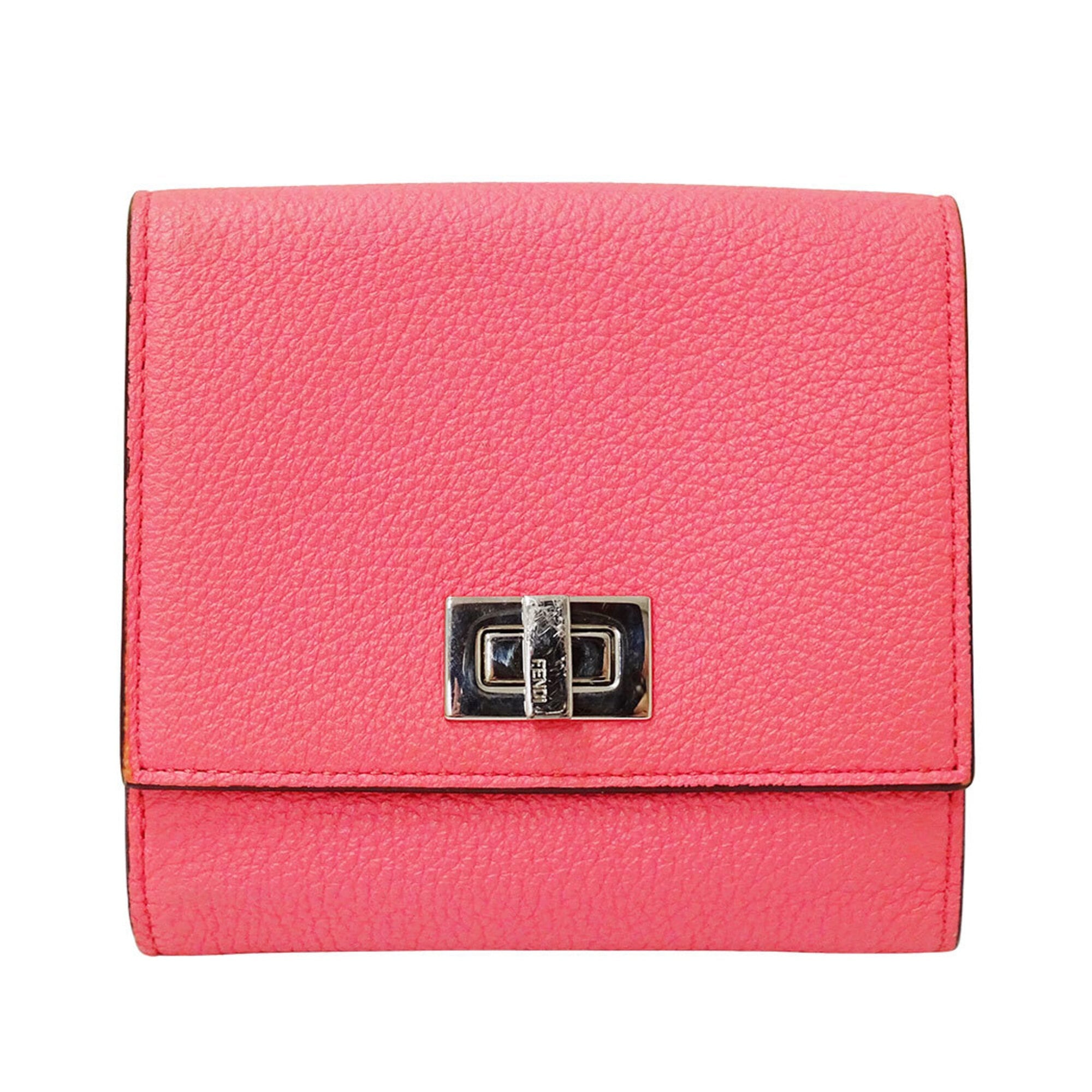 Fendi Pink Leather Wallet (Bi-Fold) (Pre-Owned)